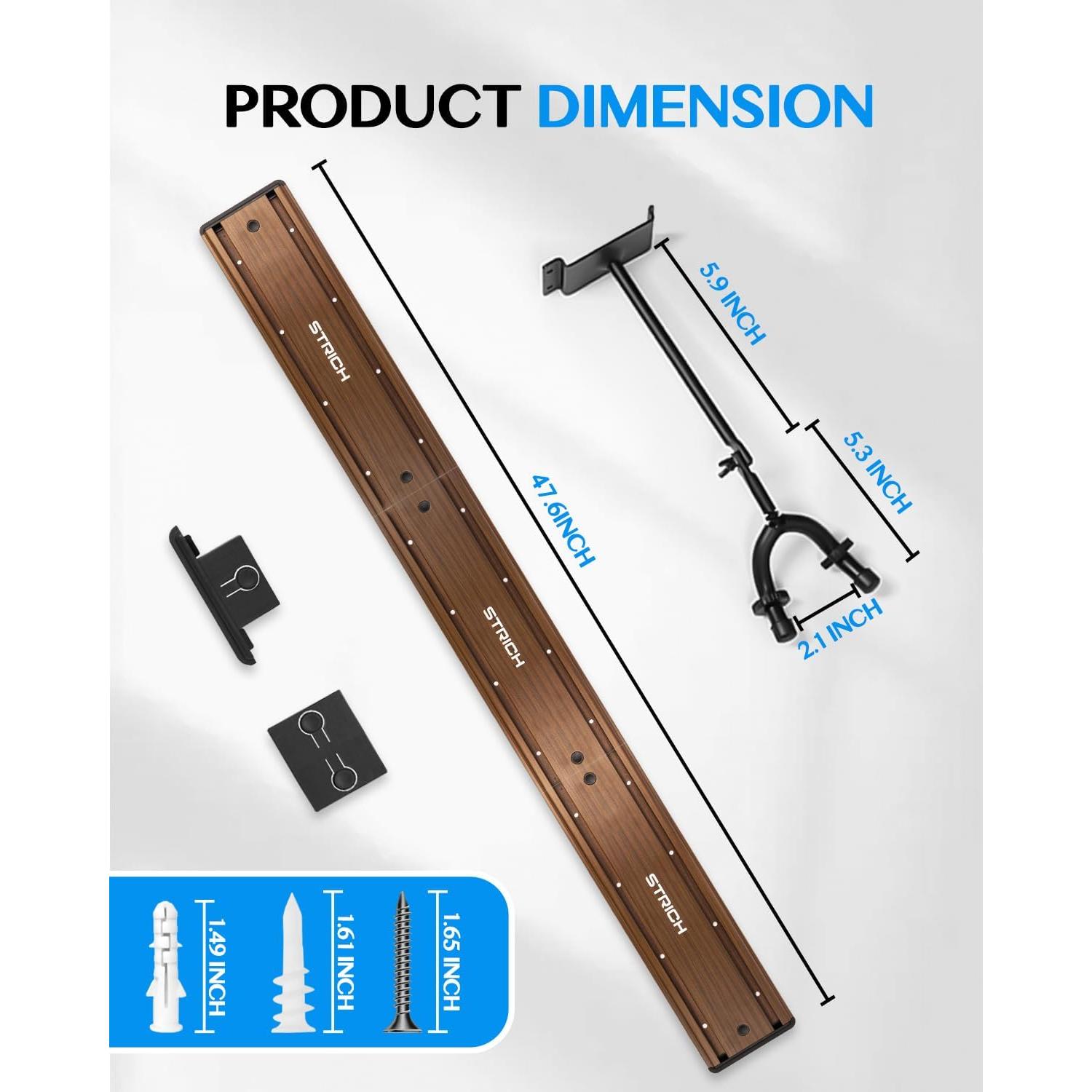 Soporte de Pared para 5 Guitarras STRICH SMH-05W Madera Nogal