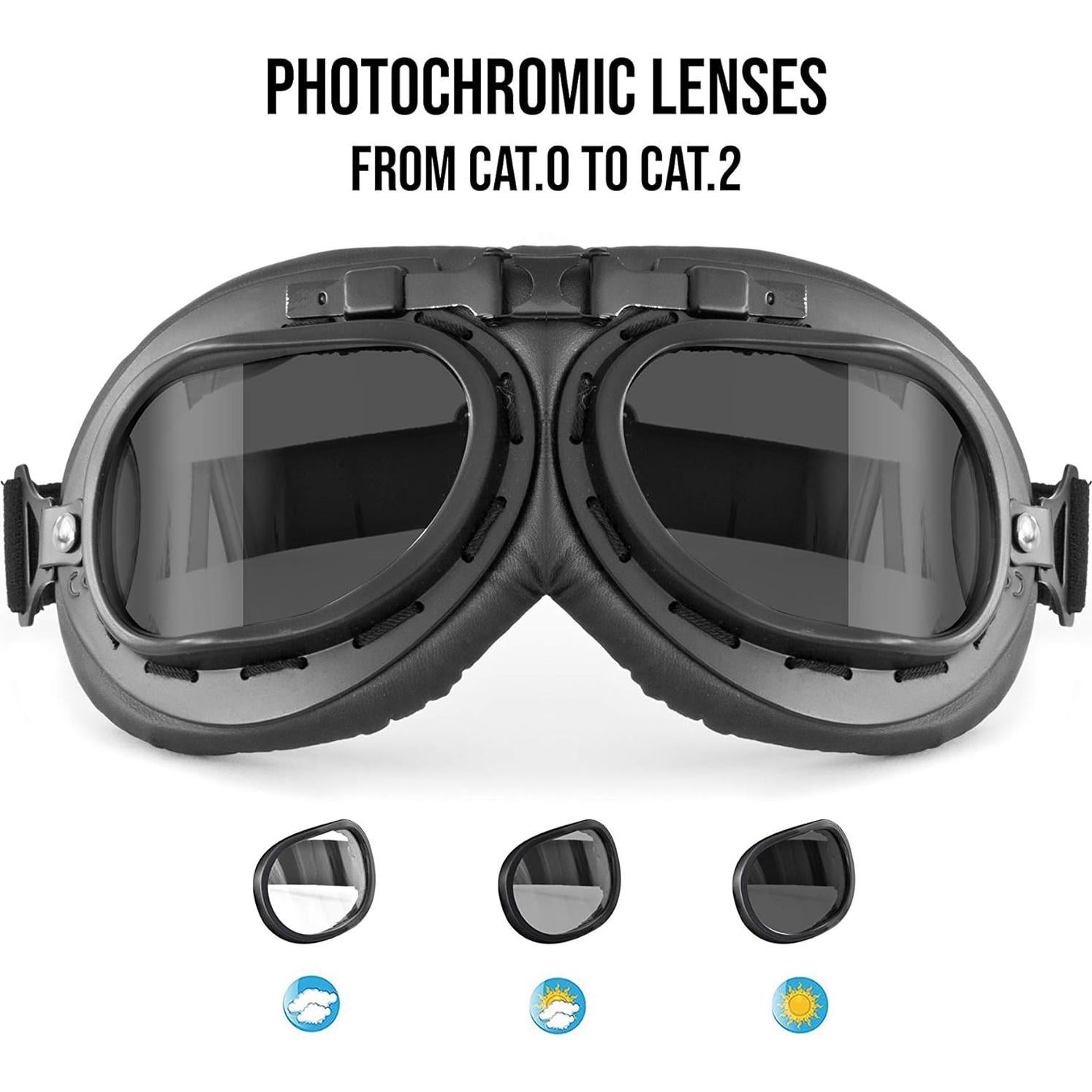 Gafas de Moto Vintage Bertoni F195PH - Lentes Fotoquímicas