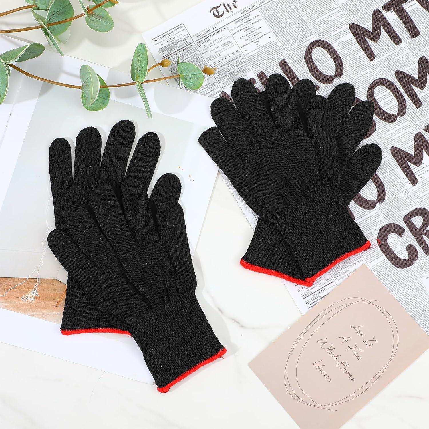 Guantes de guitarra negros - 2 pares - Protección para dedos