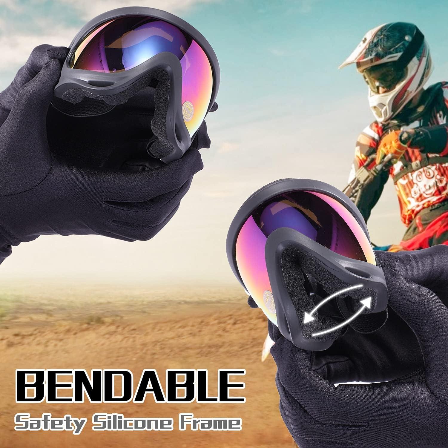 Gafas de Motocicleta LOEO 2 Paquete Antiviento y Polvo