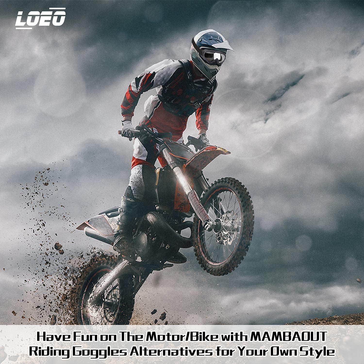 Gafas de Motocicleta LOEO 2 Paquete Antiviento y Polvo