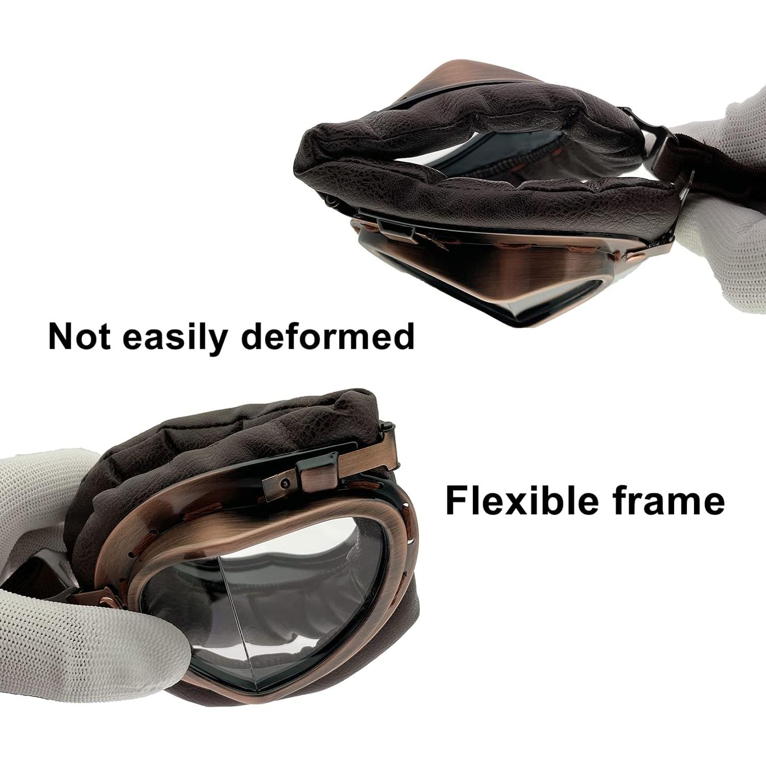 Gafas de Motocicleta LJDJ Vintage 2 Paquetes Lente Clara