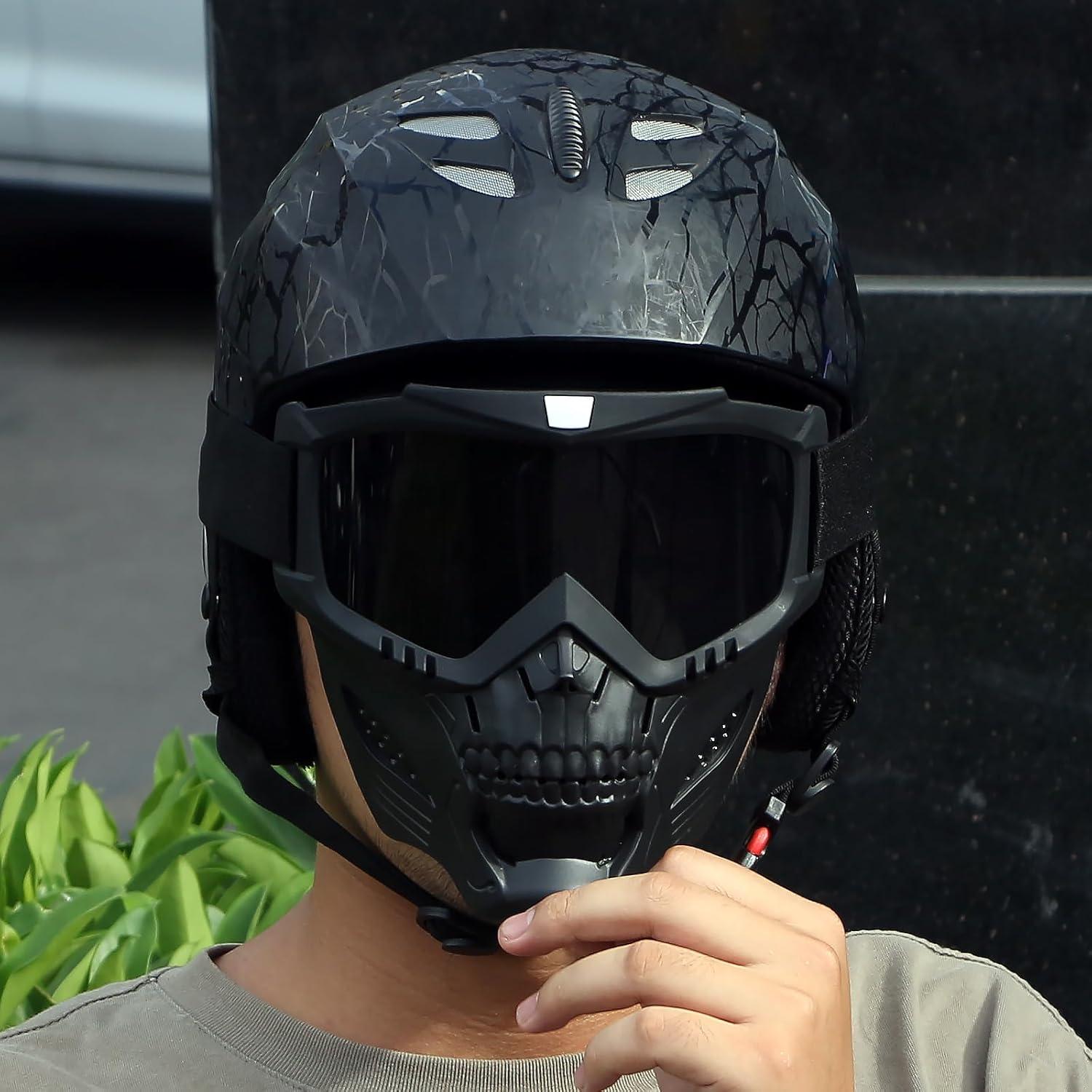 Gafas de Motocicleta GGBuy Calavera UV Desmontables