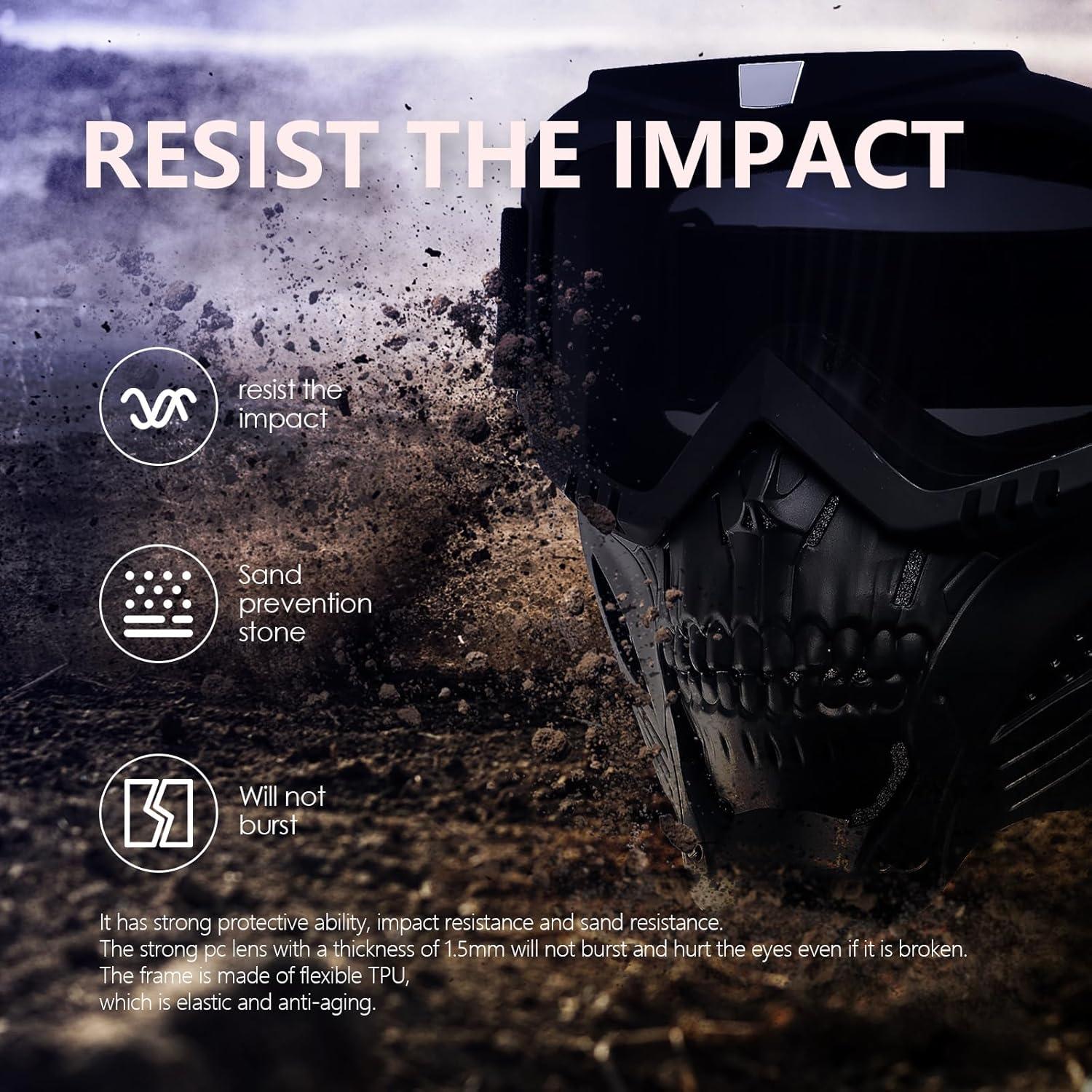 Gafas de Motocicleta GGBuy Calavera UV Desmontables