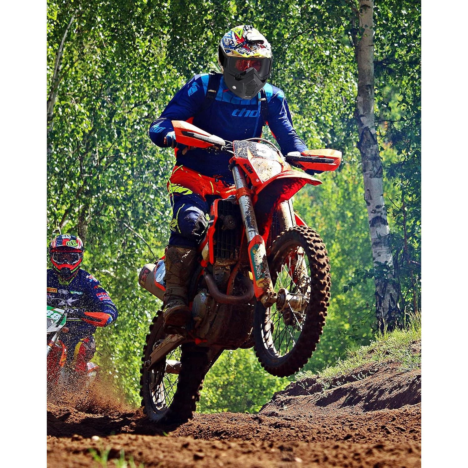 Gafas de Motocicleta Kemiuu con Casco y Cubierta Facial