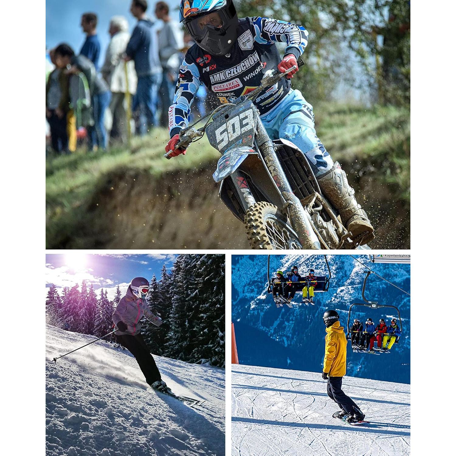 Gafas de Motocicleta Kemiuu con Casco y Cubierta Facial