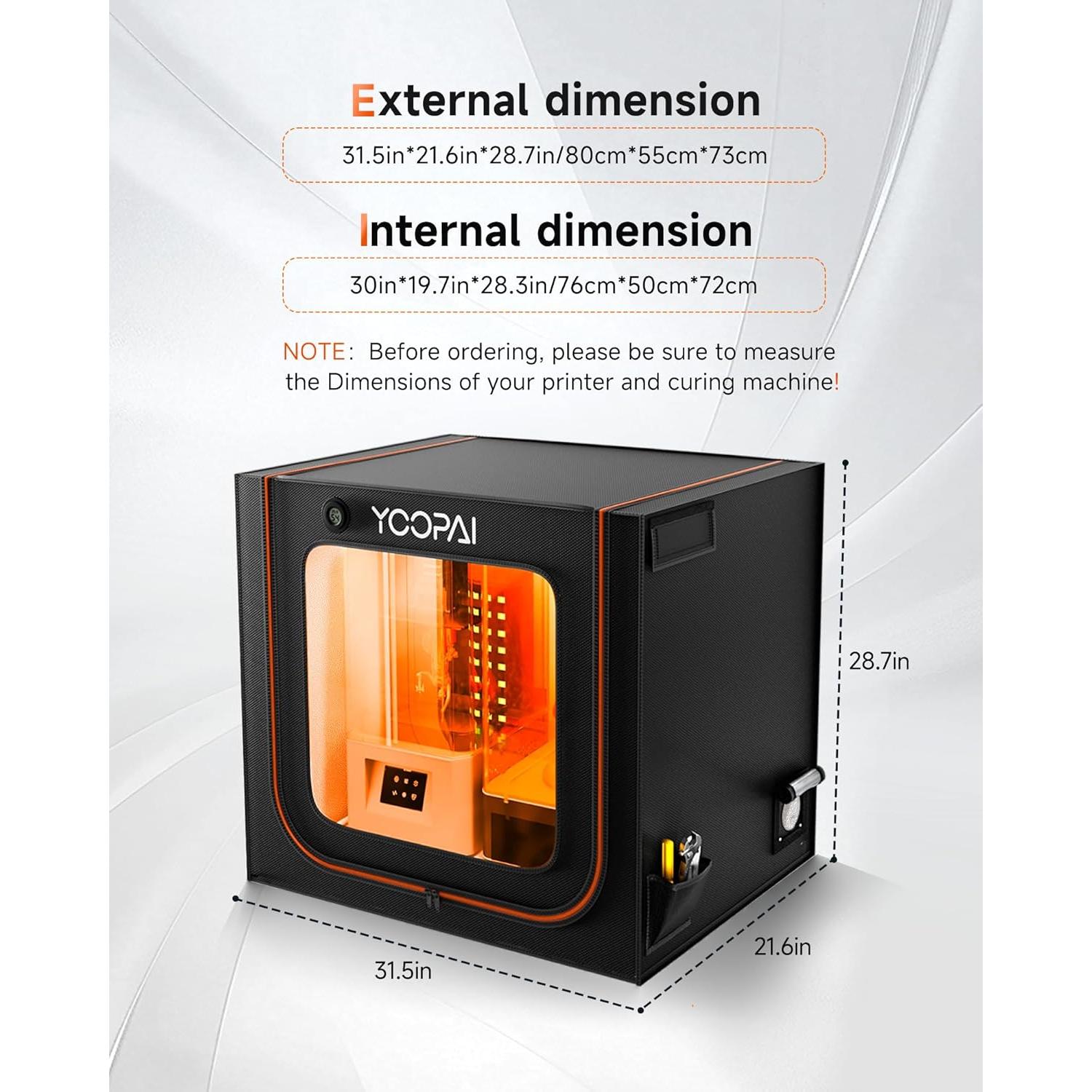 Cubierta de Impresora 3D de Resina YOOPAI Doble Espacio 76.2x50cm