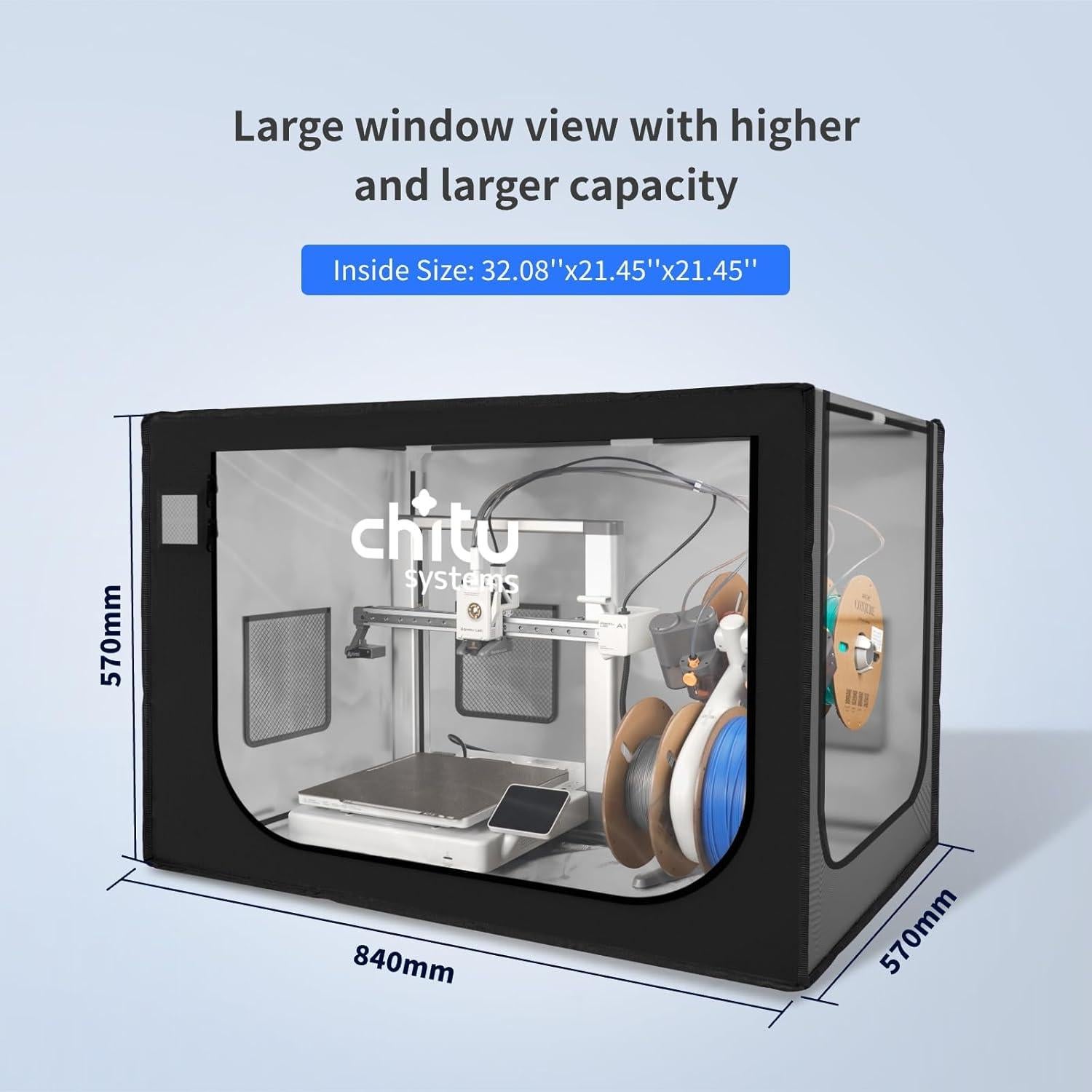 Cubierta Protectora para Impresora 3D Bambu Lab A1 Combo 840x570x570mm