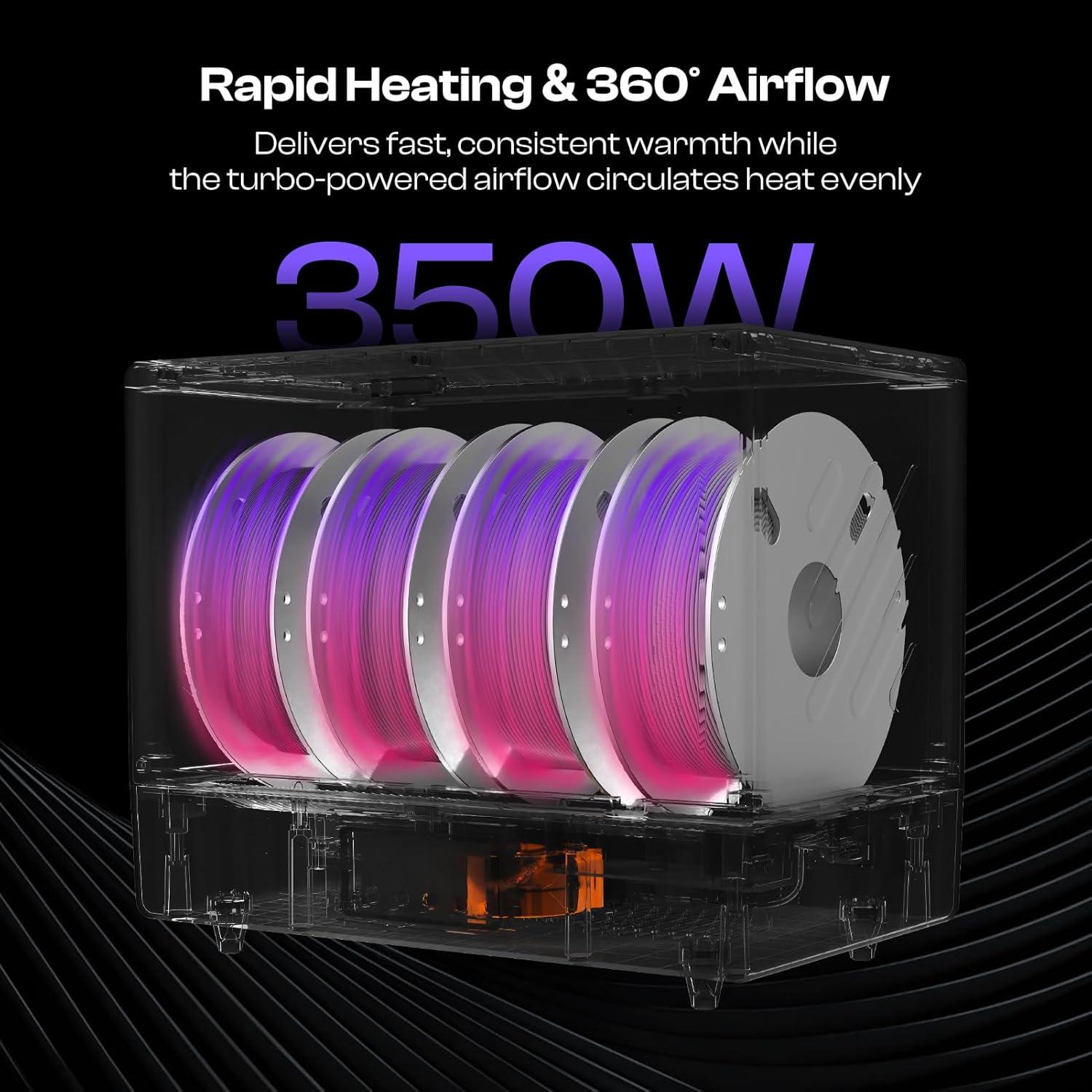 Cajón Secador de Filamento Caydo CR-038ST 350W 4 Carretes