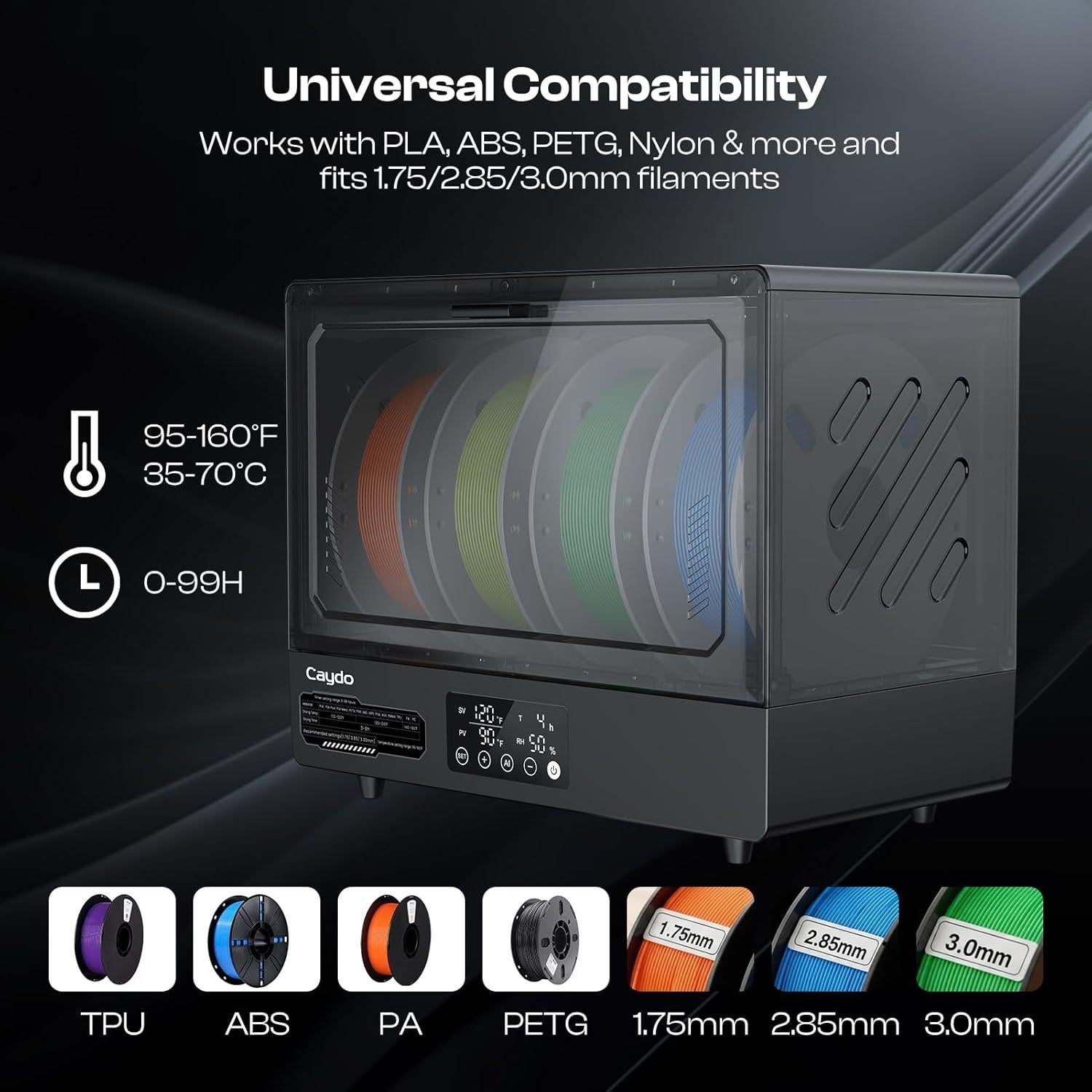 Cajón Secador de Filamento Caydo CR-038ST 350W 4 Carretes