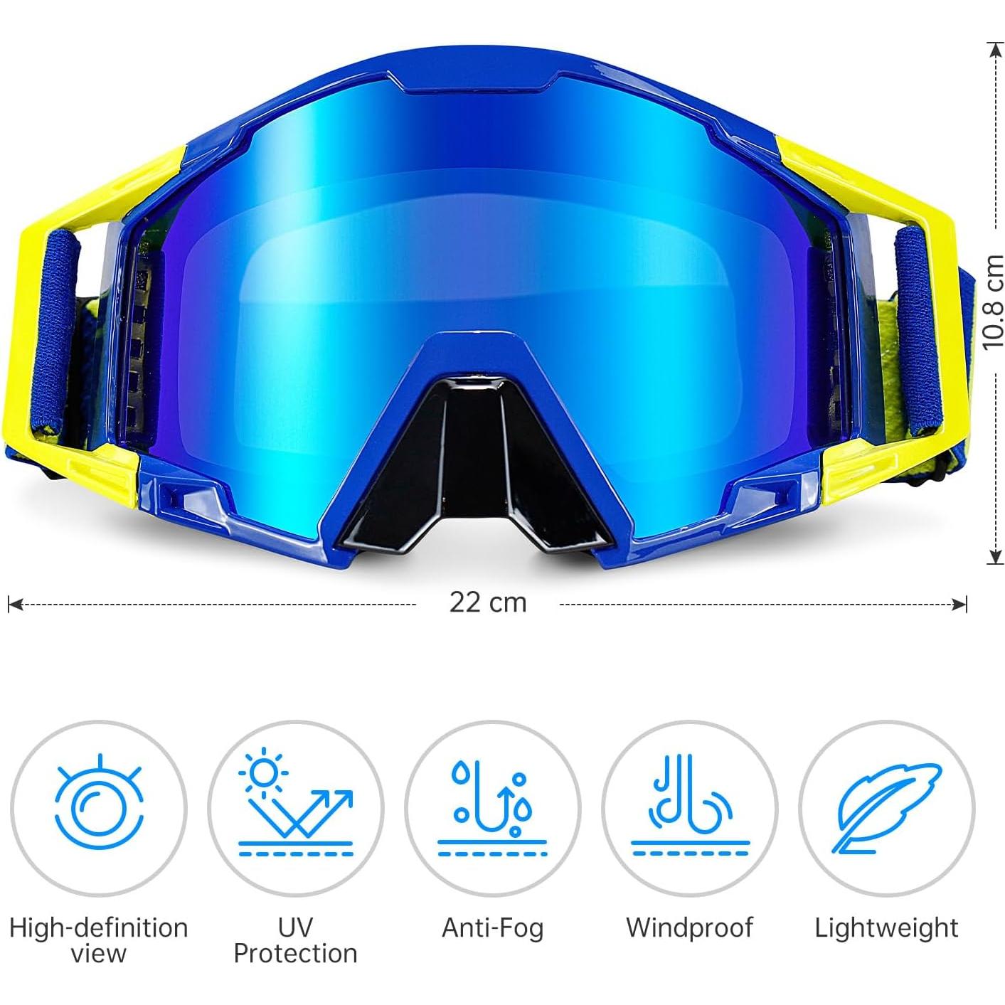 Gafas de Motocross MX - Cubierta Nasal - Marco Azul