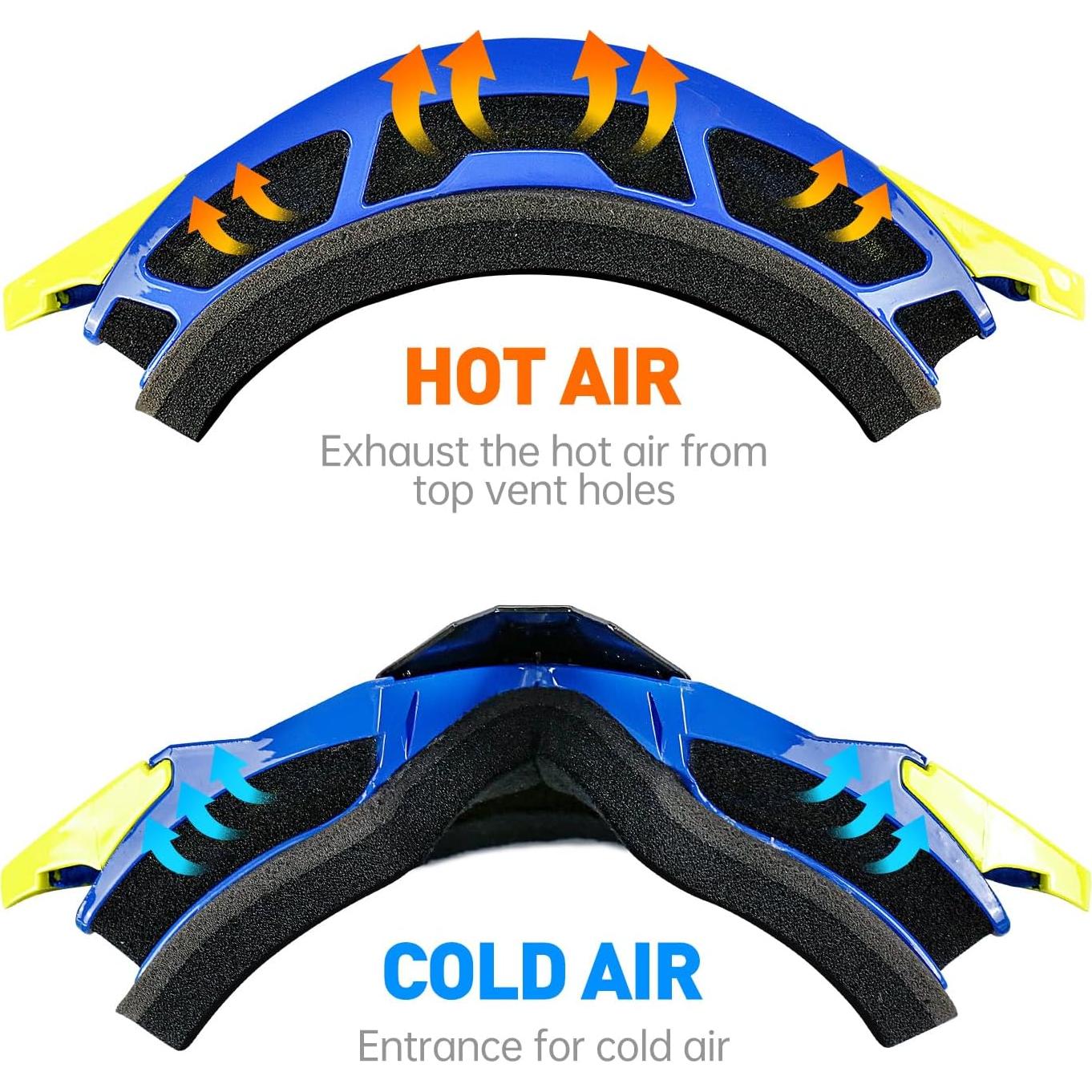 Gafas de Motocross MX - Cubierta Nasal - Marco Azul