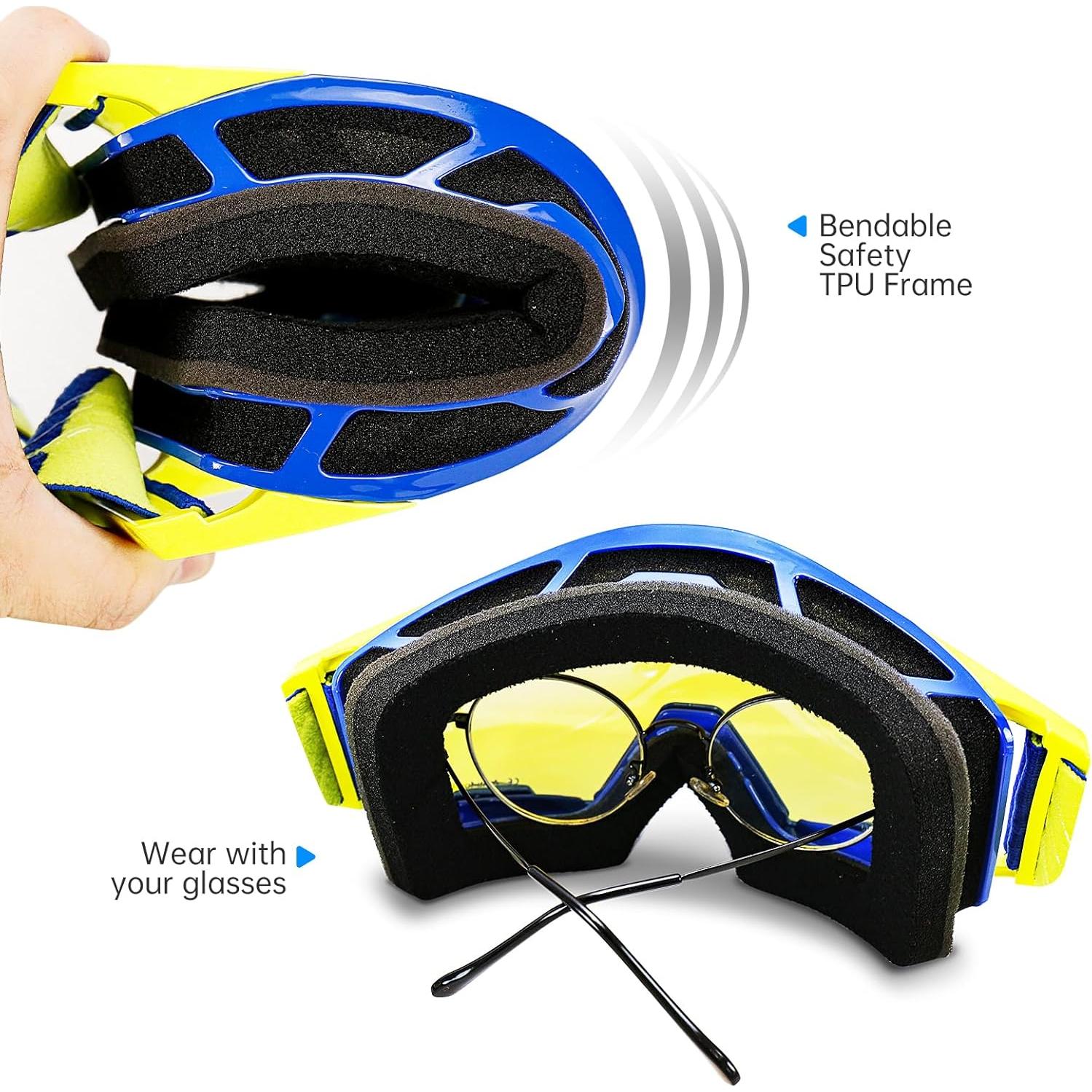 Gafas de Motocross MX - Cubierta Nasal - Marco Azul