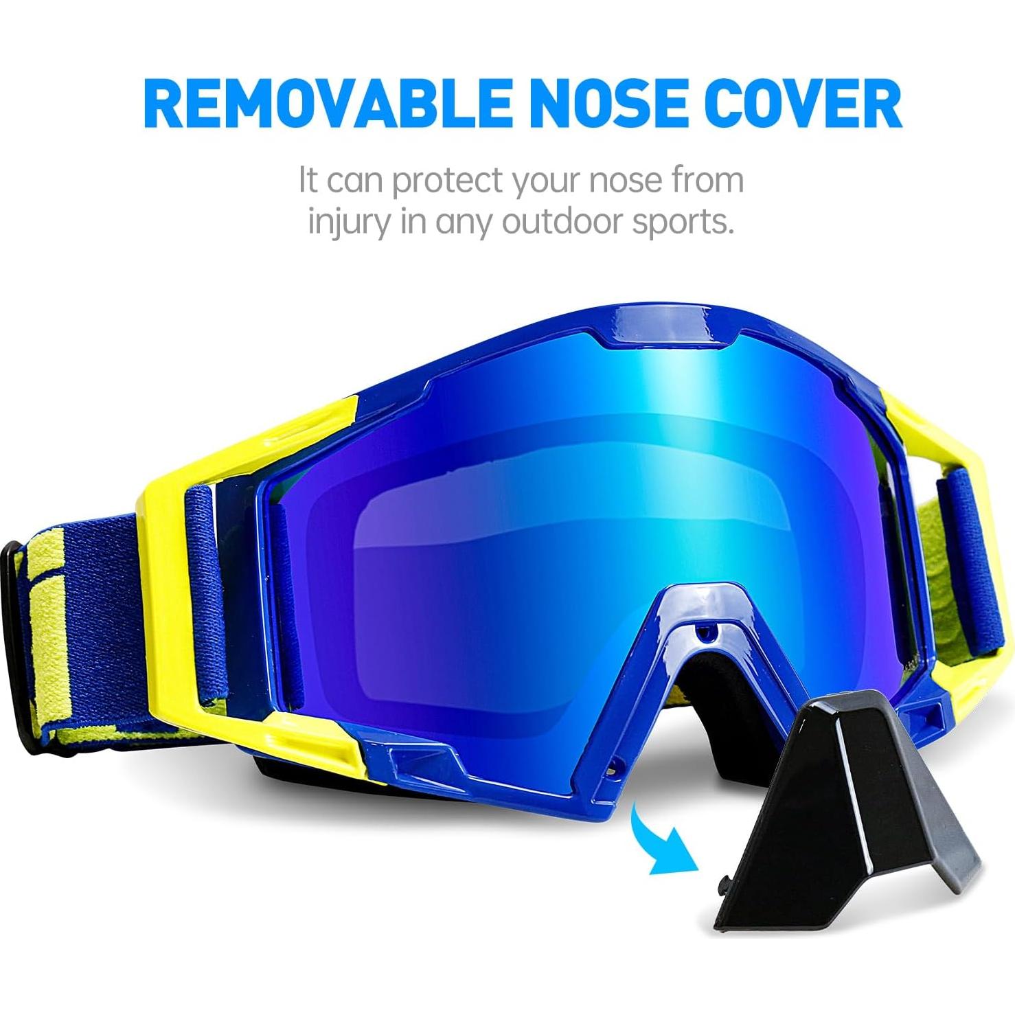 Gafas de Motocross MX - Cubierta Nasal - Marco Azul