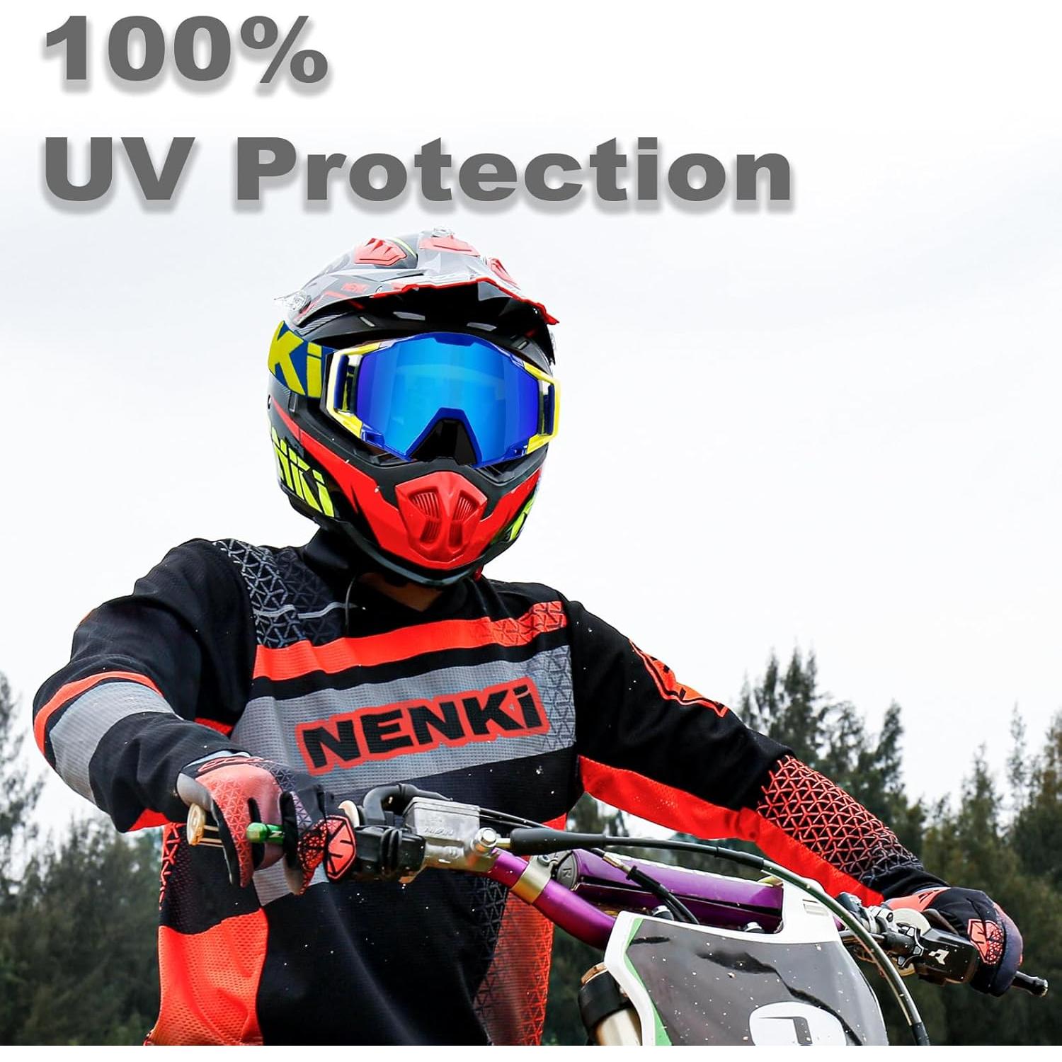 Gafas de Motocross MX - Cubierta Nasal - Marco Azul