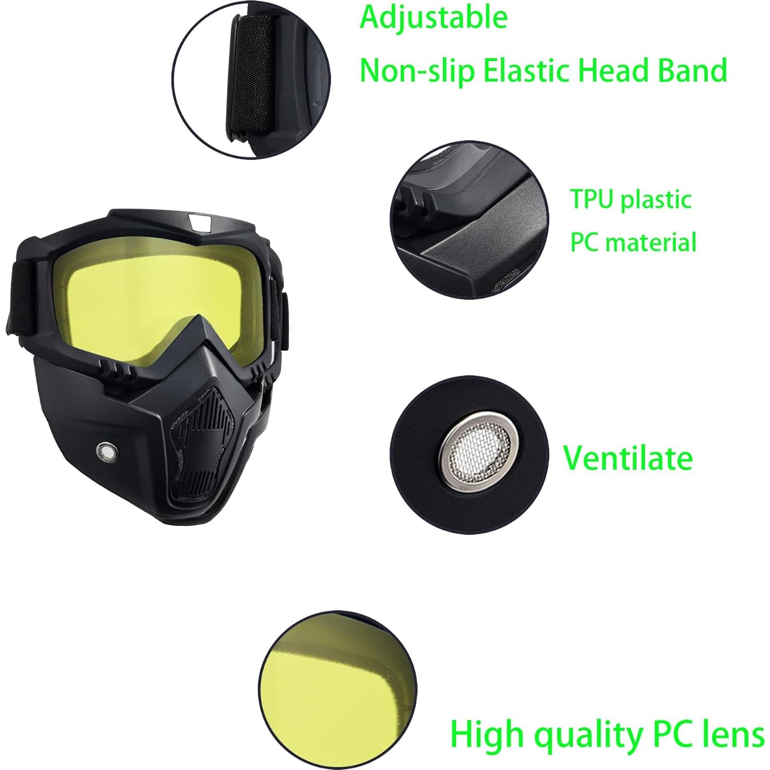 Máscara de Paintball Antivaho Amarilla - Gafas Motocicleta