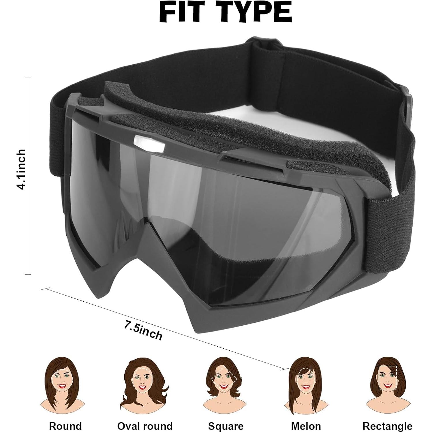 Gafas de Motocross 2 en 1 - ATV y Esquí - A prueba de Viento