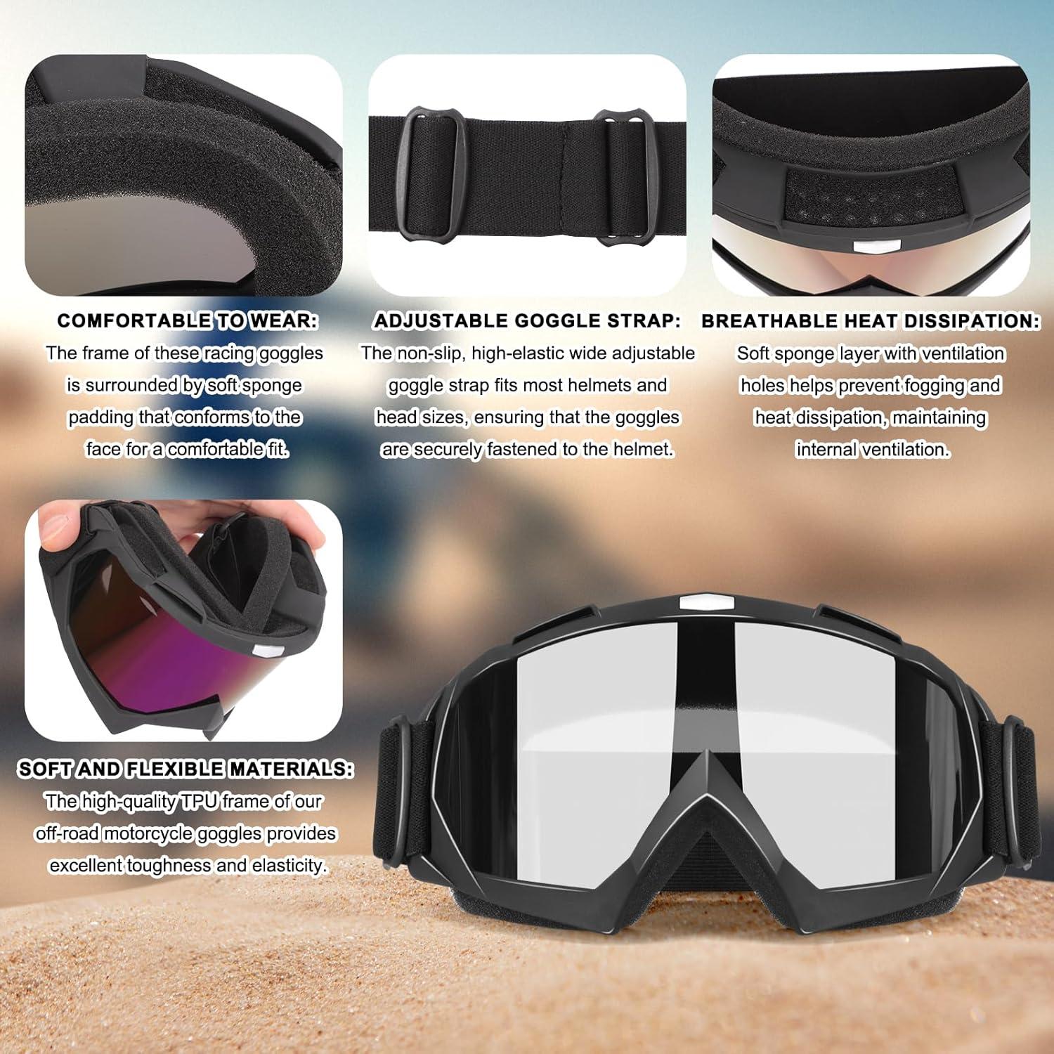 Gafas de Motocross 2 en 1 - ATV y Esquí - A prueba de Viento