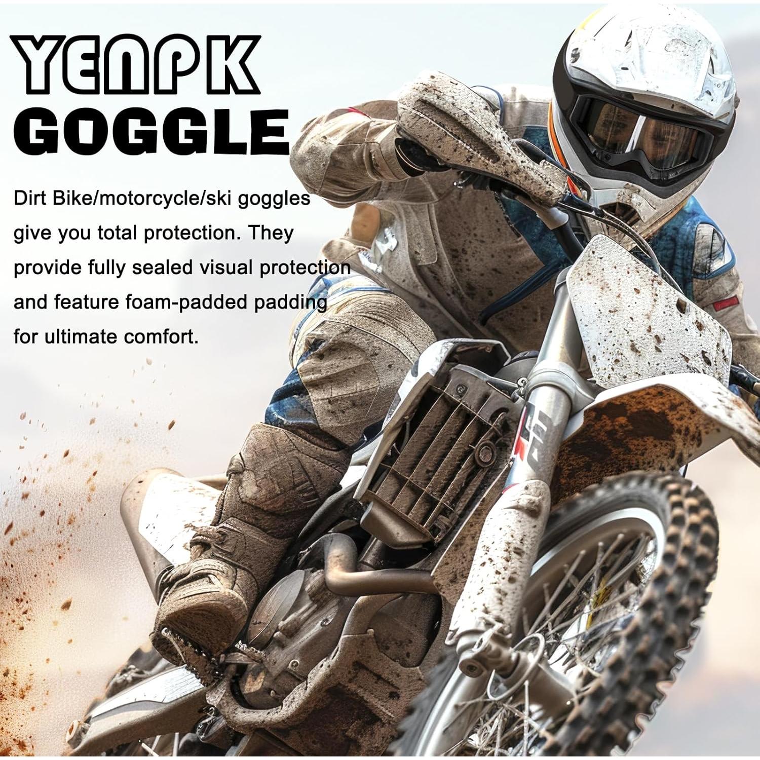 Gafas de Motocross 2 en 1 - ATV y Esquí - A prueba de Viento