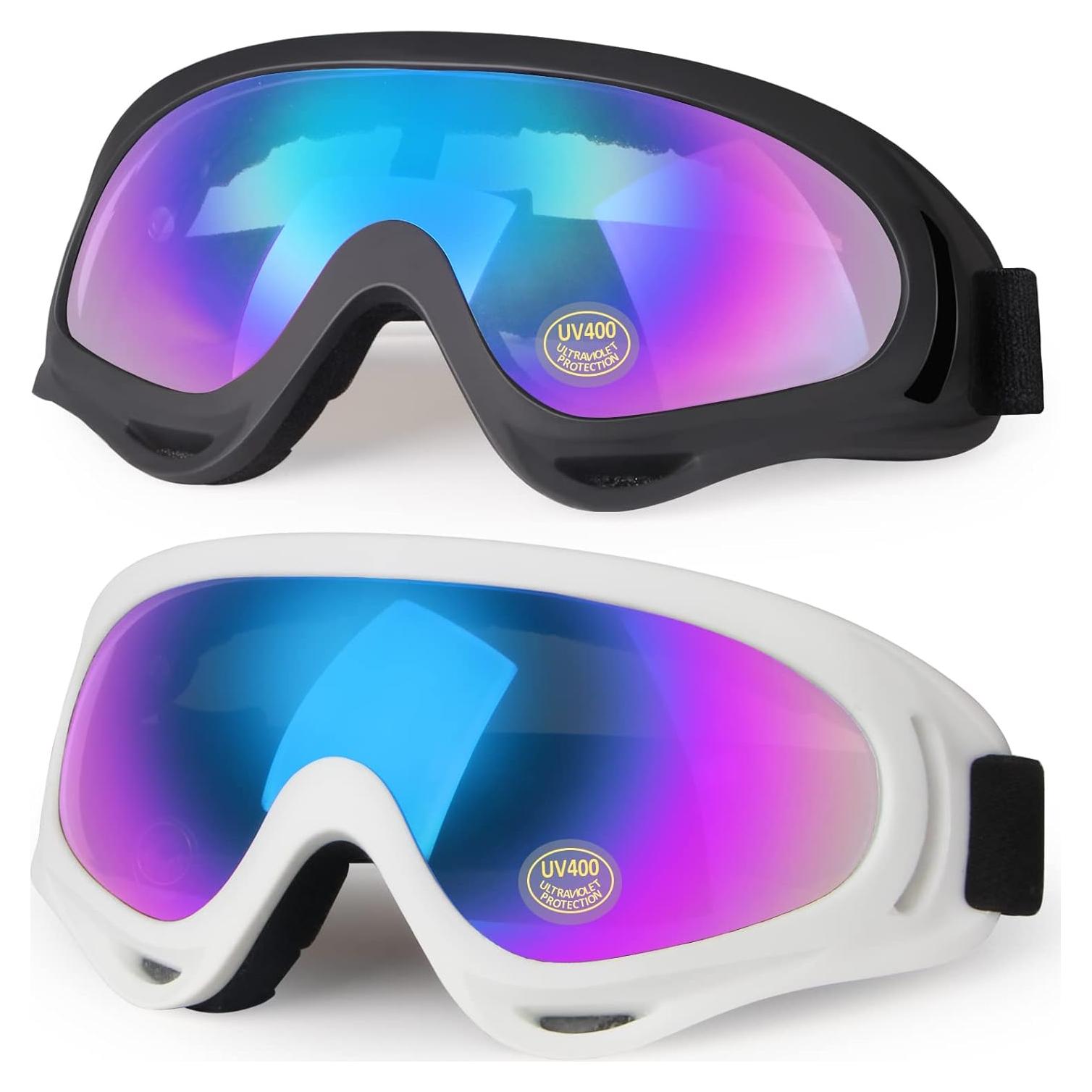 Gafas de Motocicleta LMAVAG UV400 Ajustables 2 Paquetes