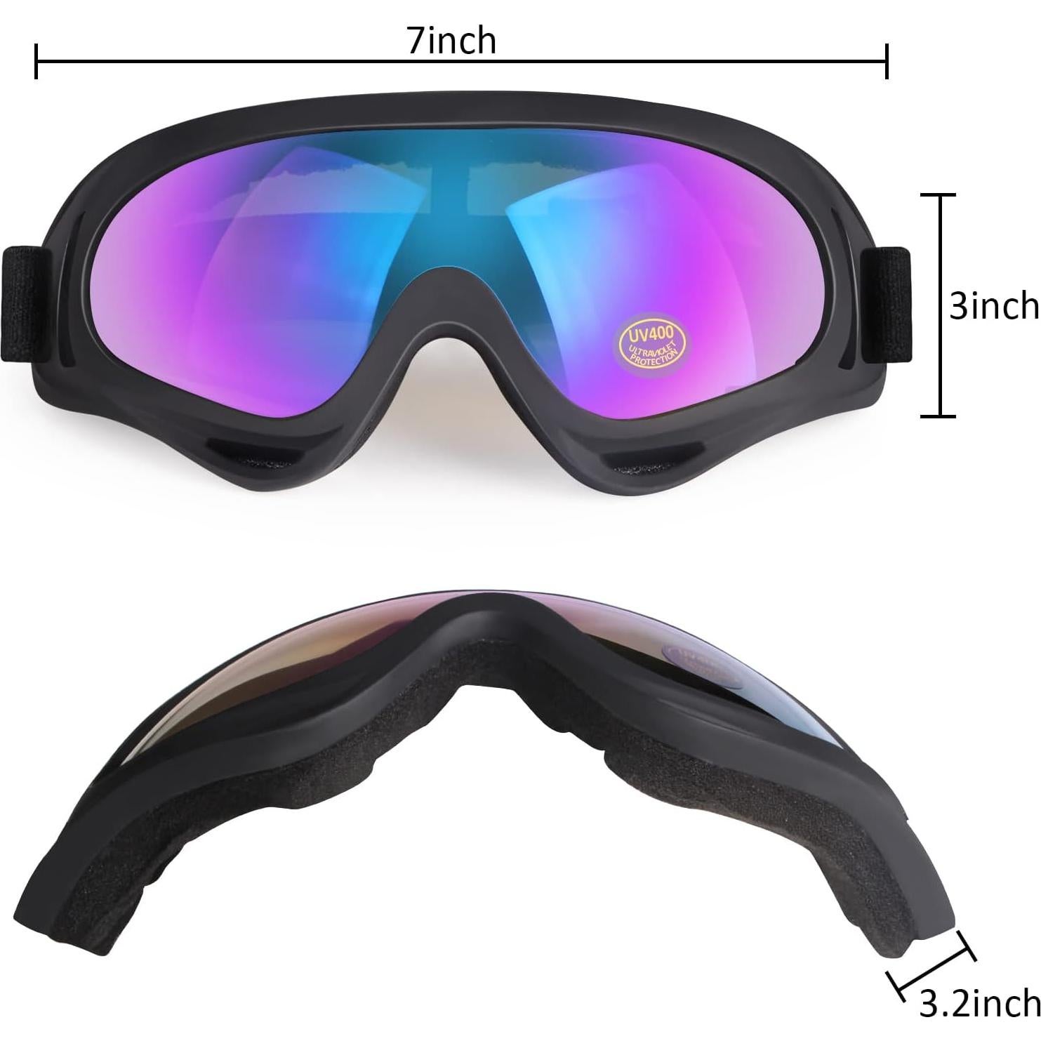 Gafas de Motocicleta LMAVAG UV400 Ajustables 2 Paquetes