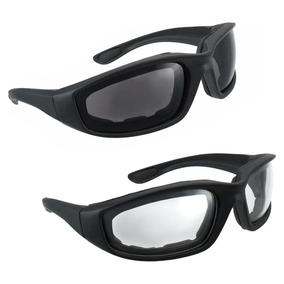 Gafas de Motocicleta grinderPUNCH - 2 Pares Ahumados y Claros