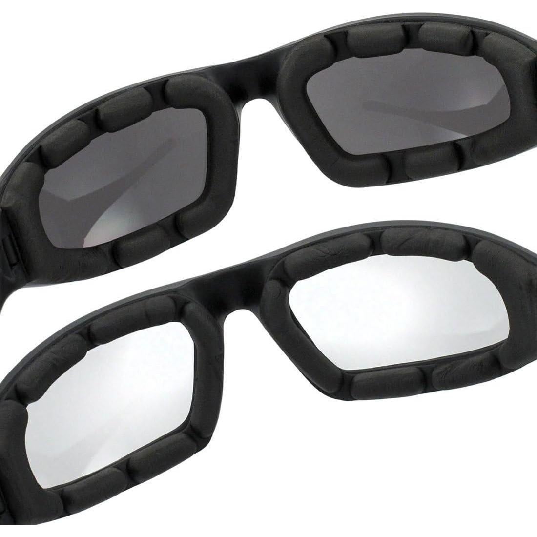 Gafas de Motocicleta grinderPUNCH - 2 Pares Ahumados y Claros