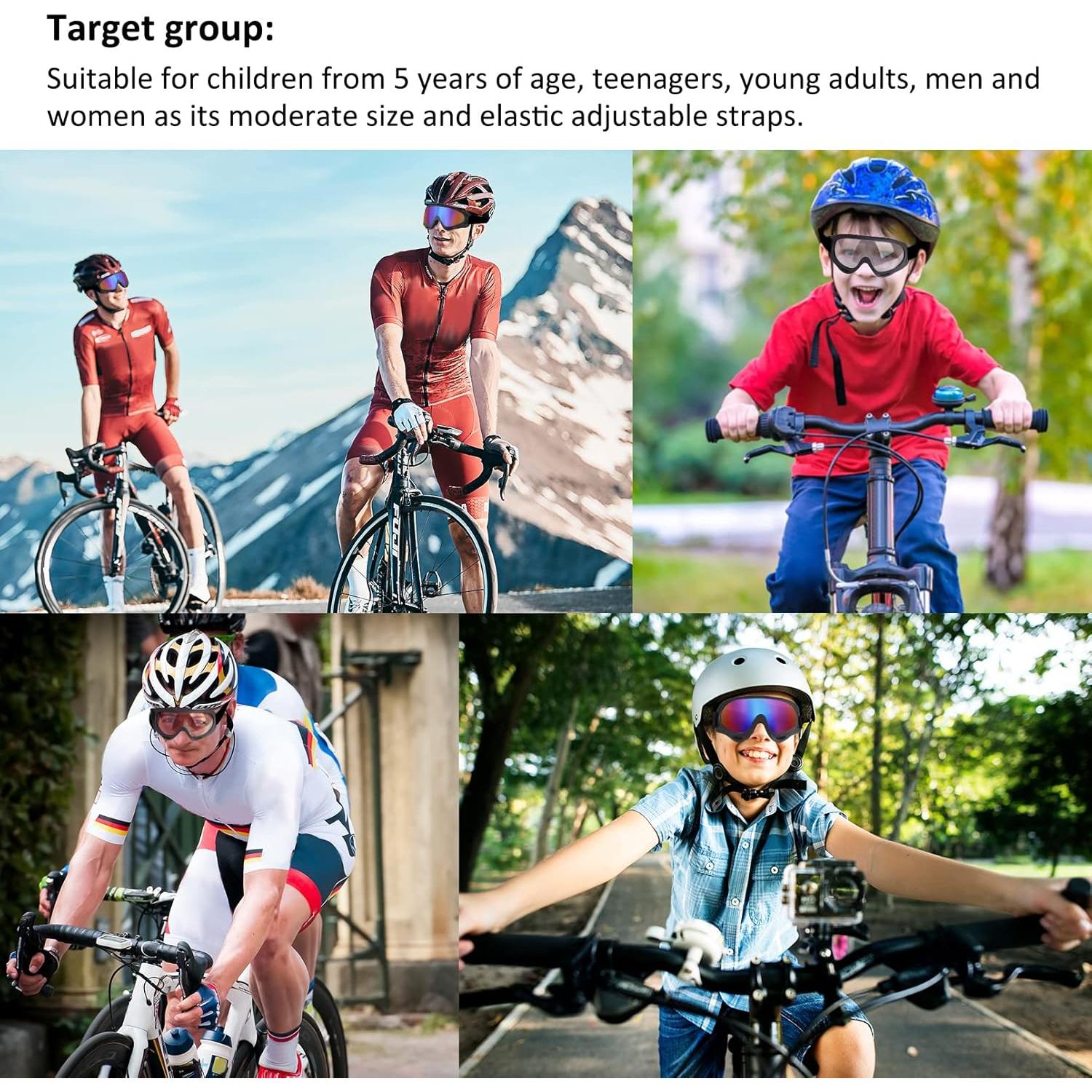 Gafas de Motocicleta 4-FQ 3-Pack Anti-Niebla UV Adultos