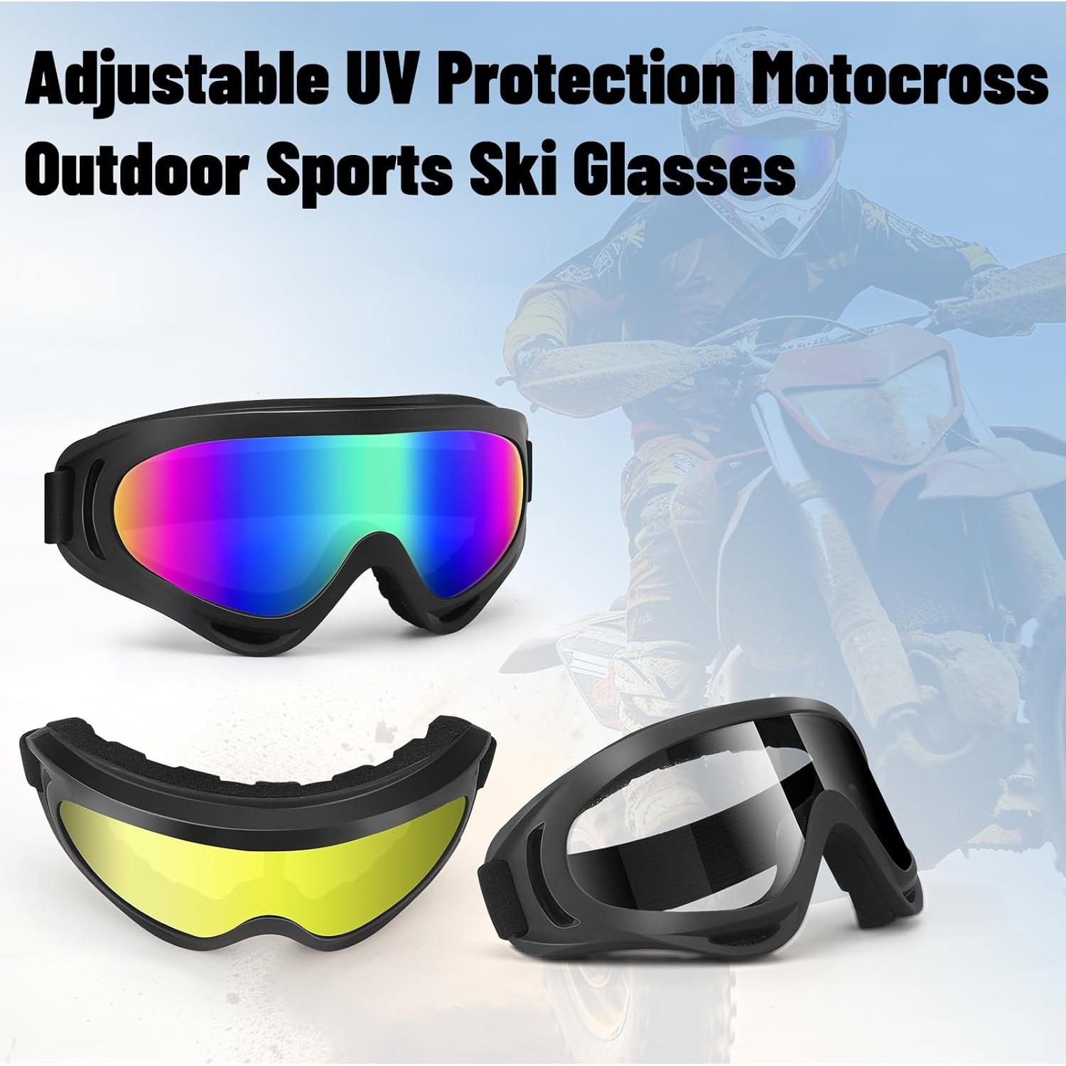 Gafas de Motocicleta 4-FQ 3-Pack Anti-Niebla UV Adultos