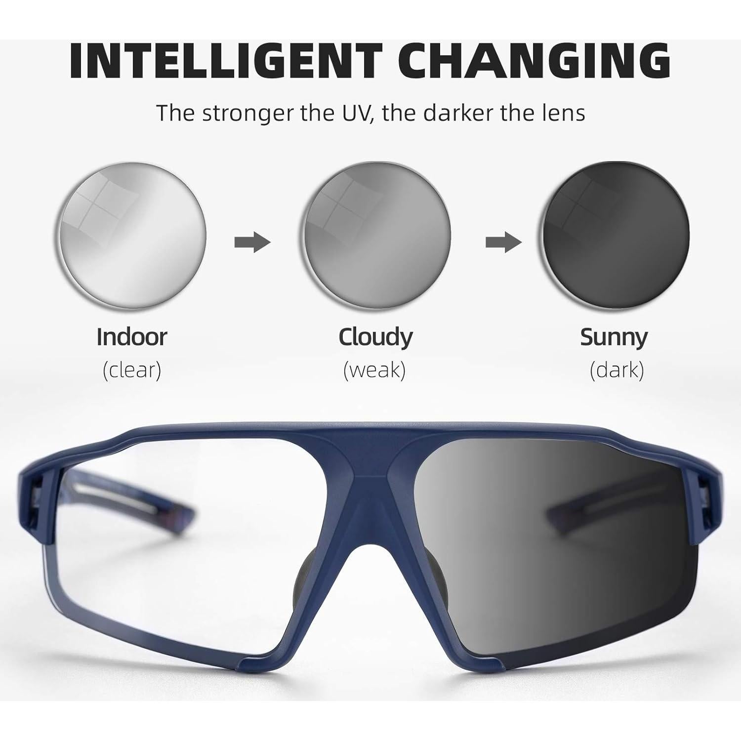 Gafas de Ciclismo ROCKBROS Fotoquímicas UV400 Azul