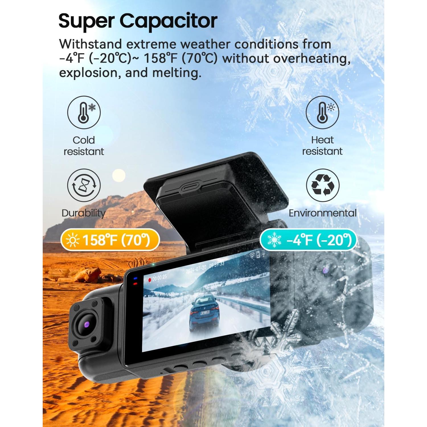 Cámara de Salpicadero IIWEY N5 360° 1080P con WiFi y 128GB