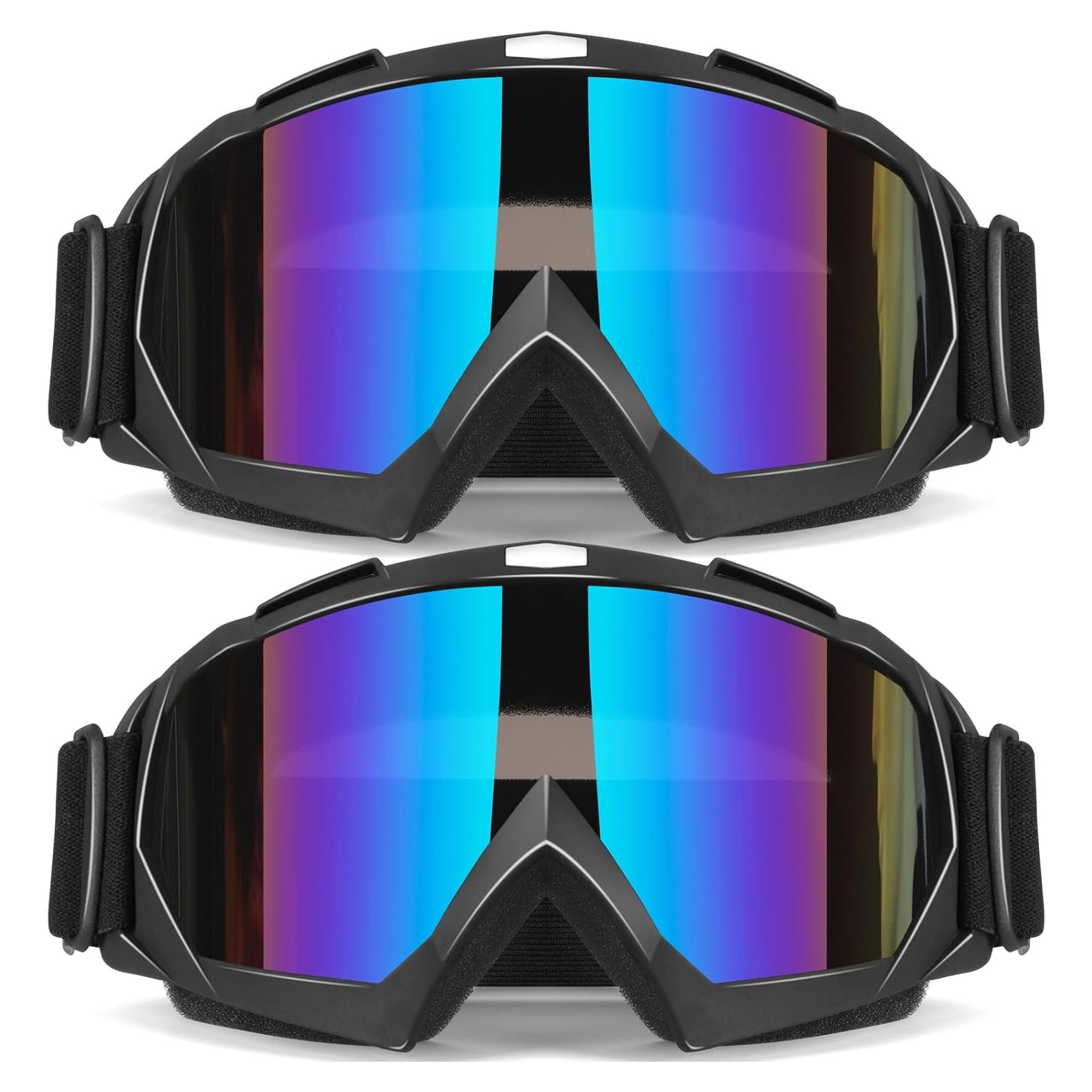 Gafas de Motocross Multicolor 2 Piezas a Prueba de Viento