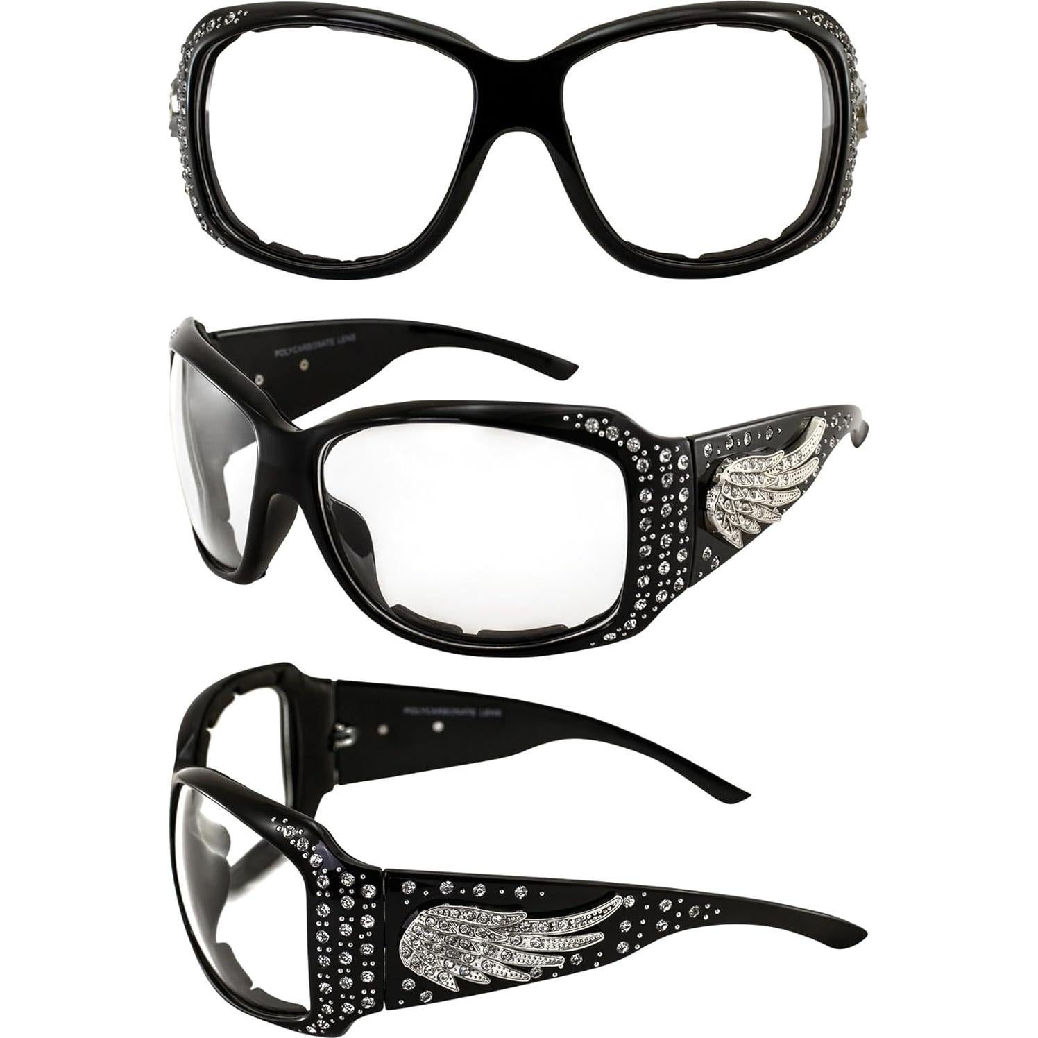 Gafas de Sol Acolchadas Global Vision para Mujeres con Strass