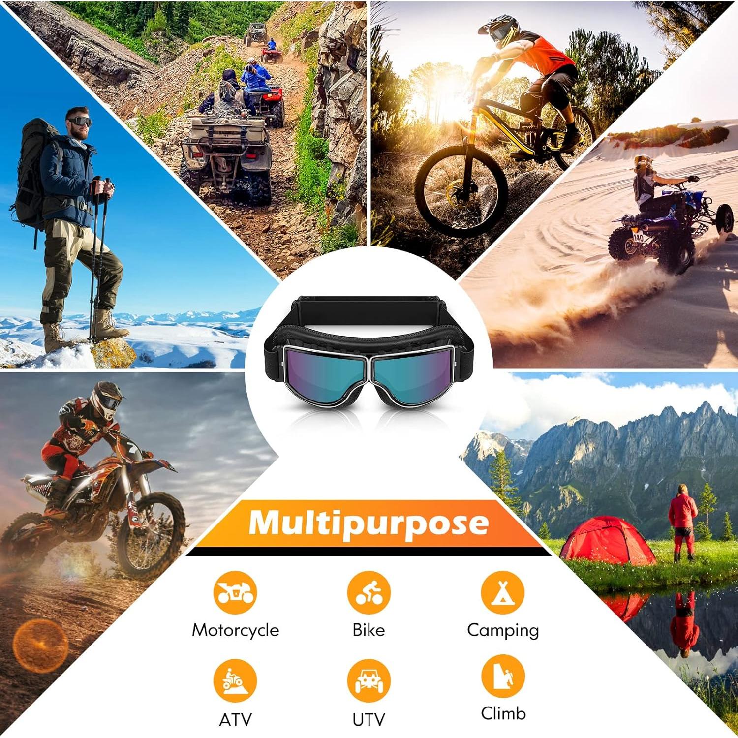 Gafas de Motocicleta BELINOUS SG10 Vintage A prueba de Viento