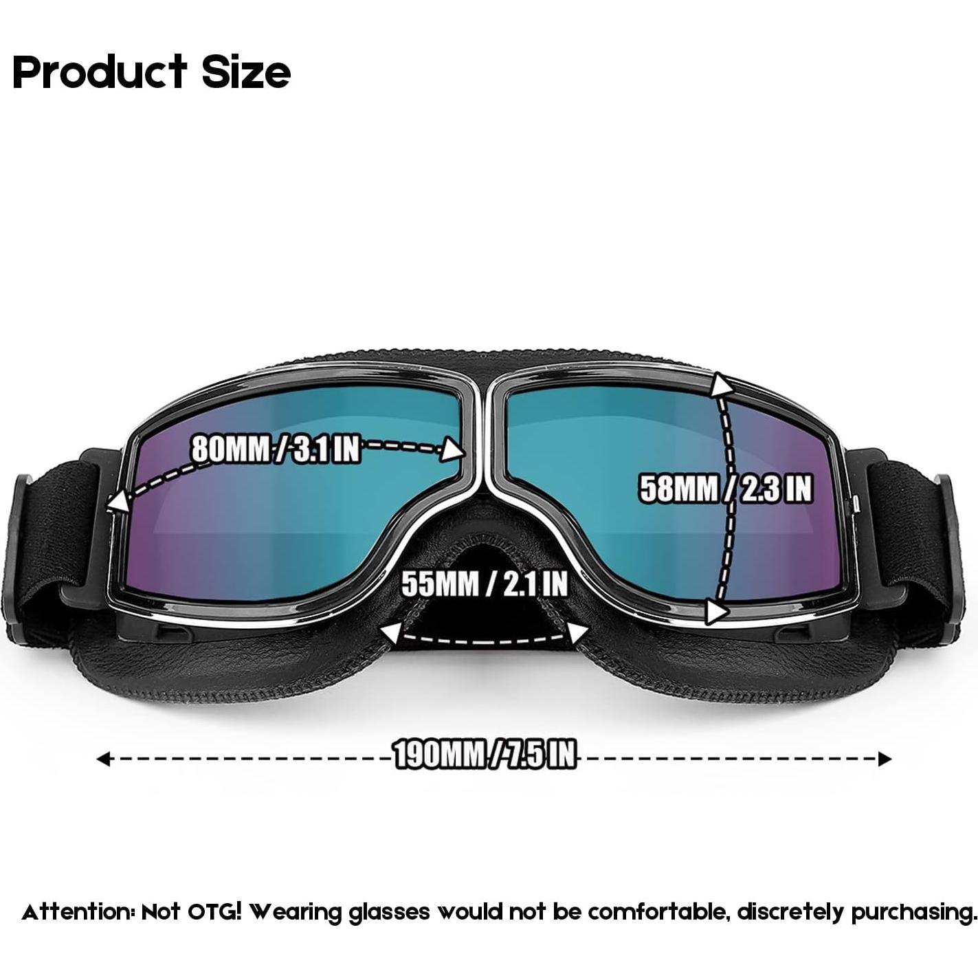 Gafas de Motocicleta BELINOUS SG10 Vintage A prueba de Viento