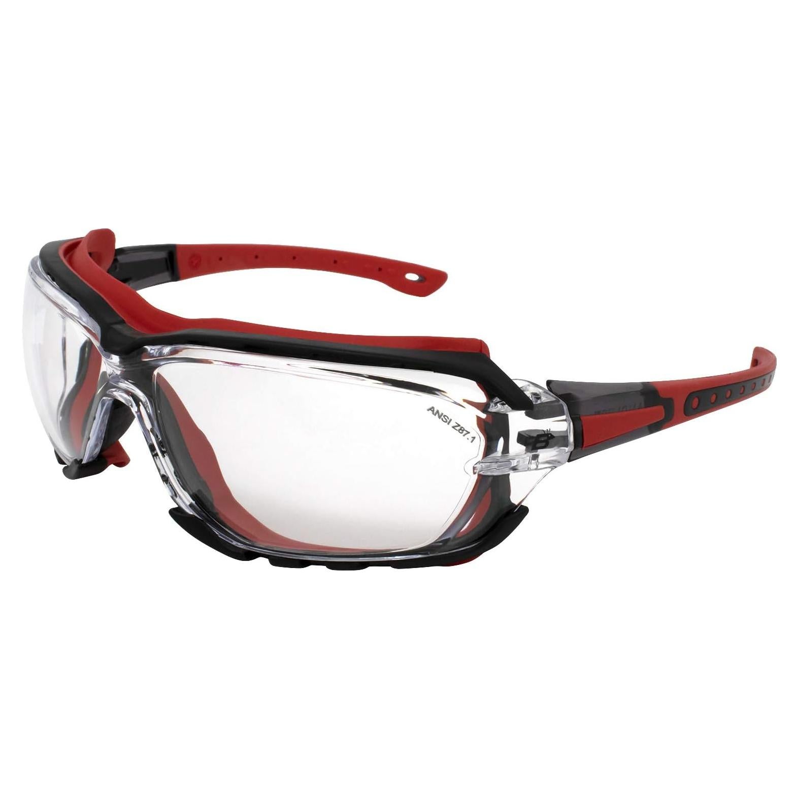 Gafas de seguridad Birdz Eyewear Gasket rojas con lente transparente