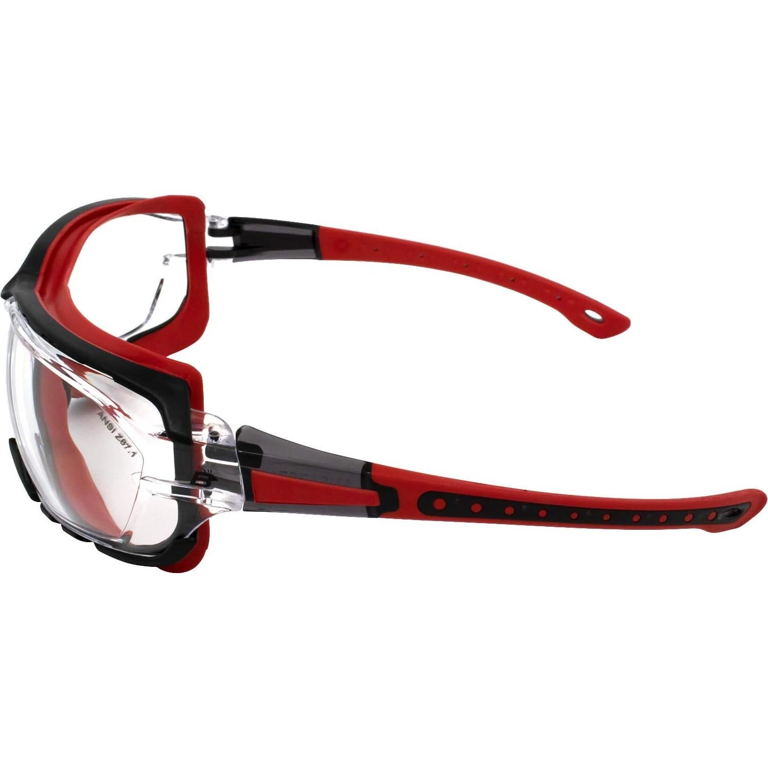 Gafas de seguridad Birdz Eyewear Gasket rojas con lente transparente