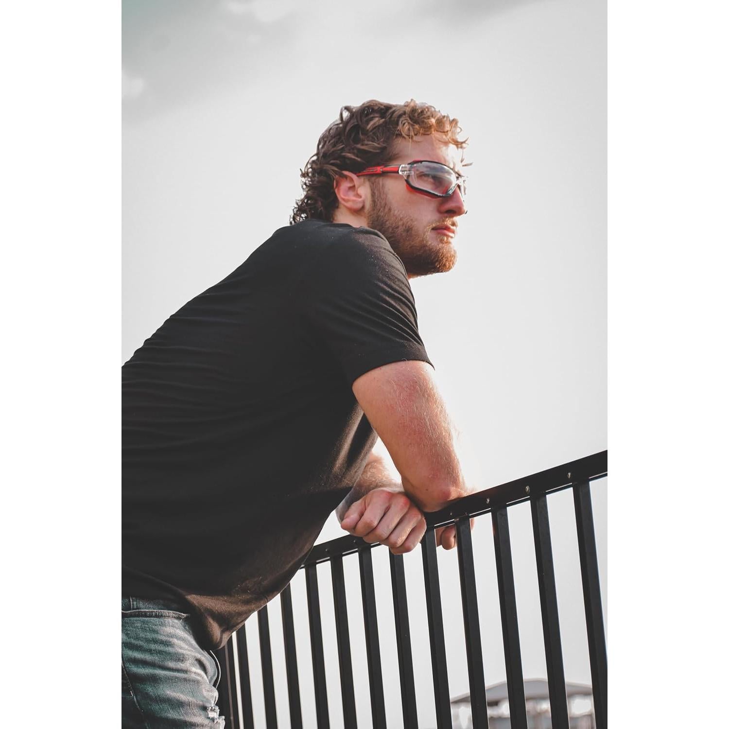 Gafas de seguridad Birdz Eyewear Gasket rojas con lente transparente