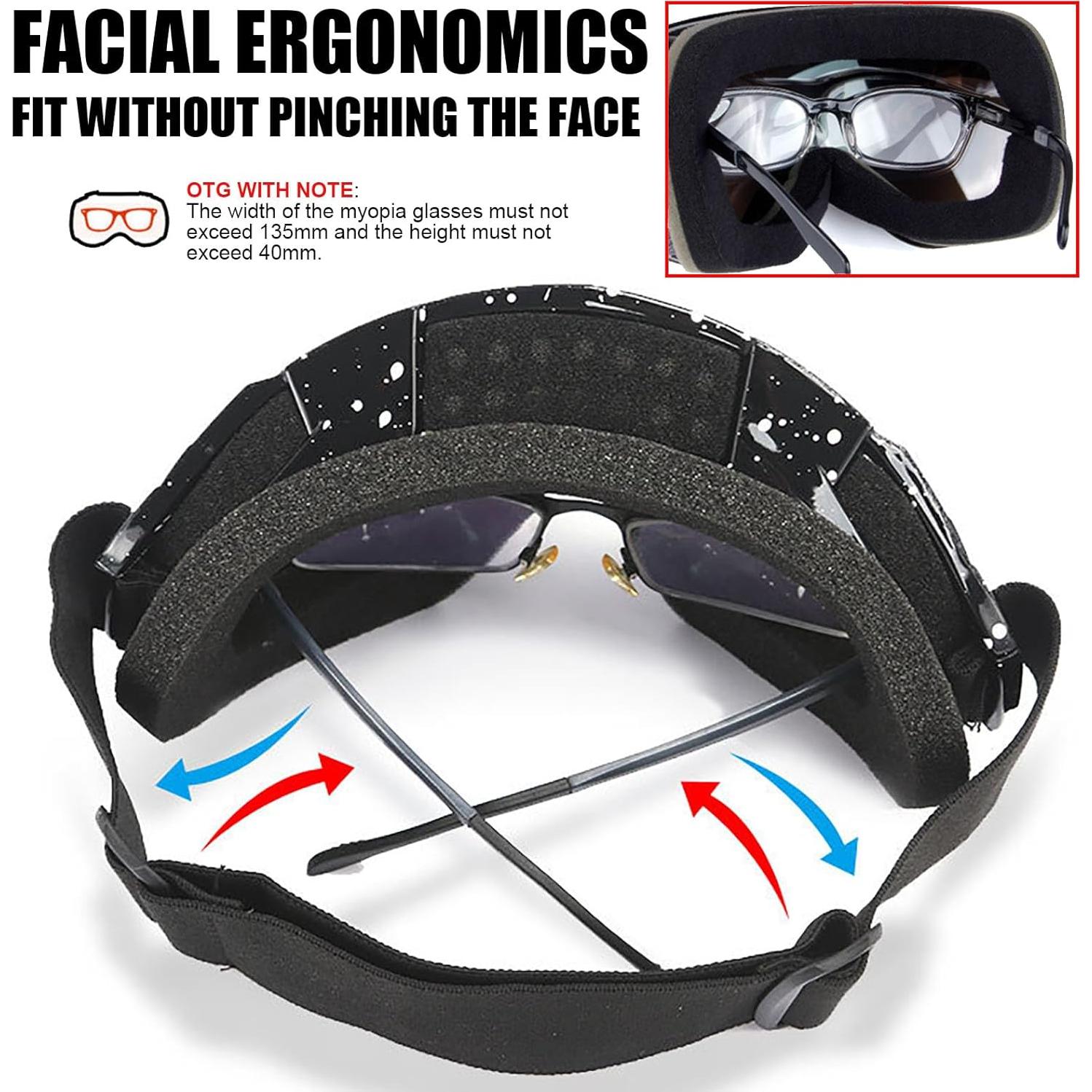 Paquete 2 Gafas de Moto Immoono Mármol Negro + 2 Cuellos