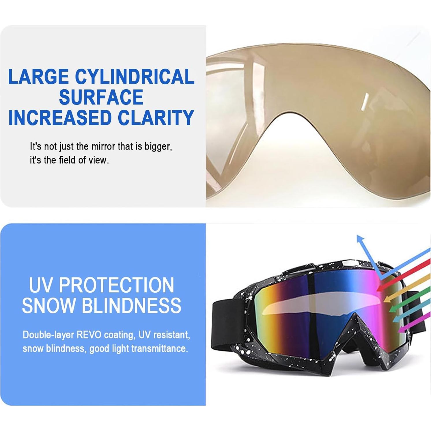 Paquete 2 Gafas de Moto Immoono Mármol Negro + 2 Cuellos