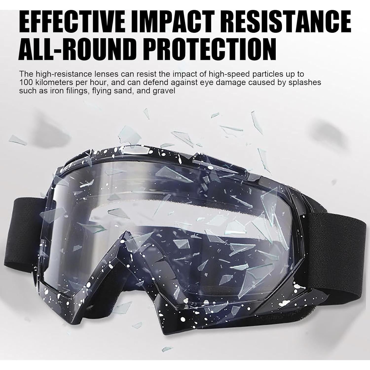 Paquete 2 Gafas de Moto Immoono Mármol Negro + 2 Cuellos