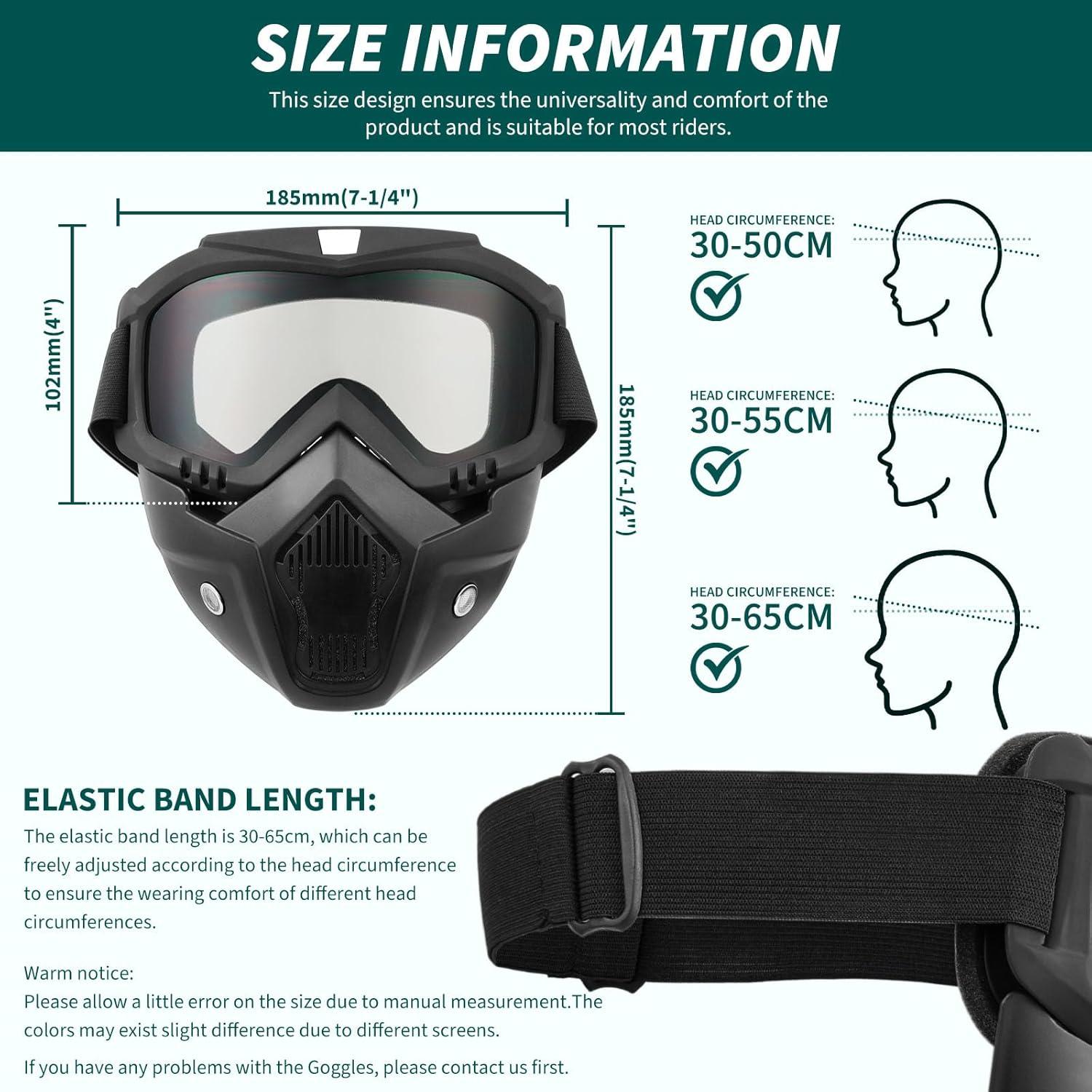 Gafas de Motocross DREAMIZER con Máscara Facial Removible