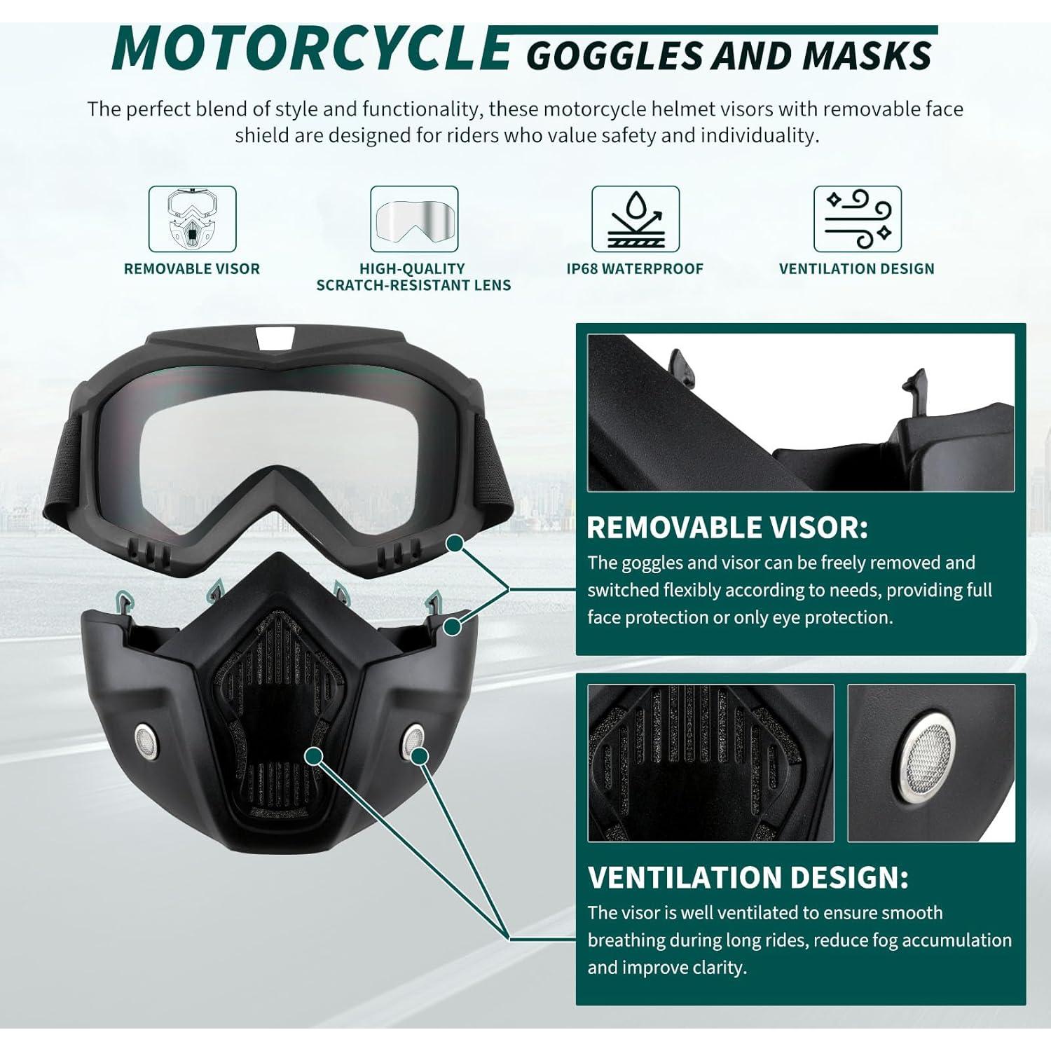 Gafas de Motocross DREAMIZER con Máscara Facial Removible