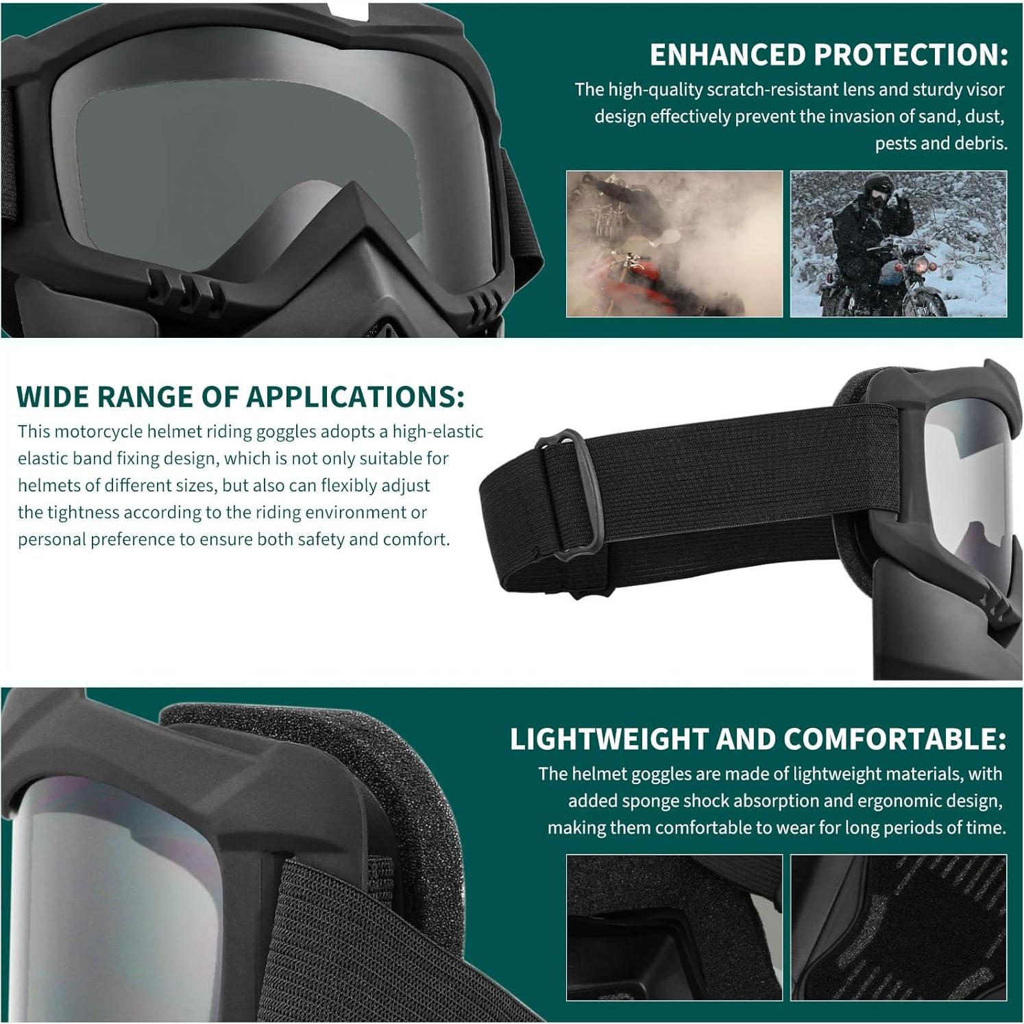 Gafas de Motocross DREAMIZER con Máscara Facial Removible