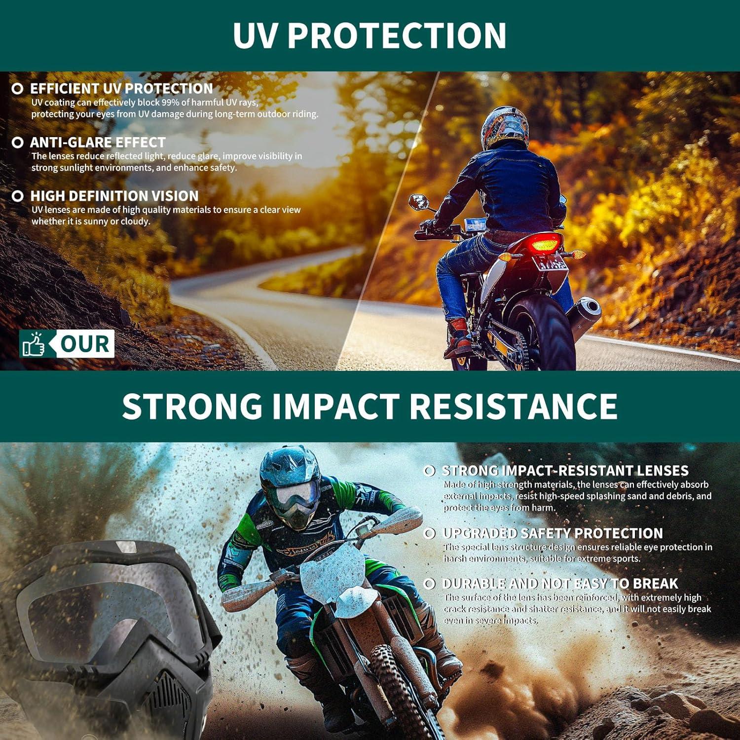 Gafas de Motocross DREAMIZER con Máscara Facial Removible