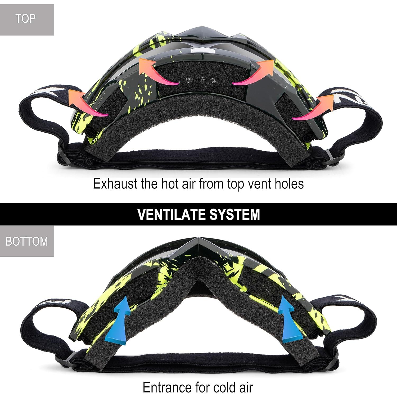 Gafas de Motocross X-TPSON Rojo Lente Clara Antiviento