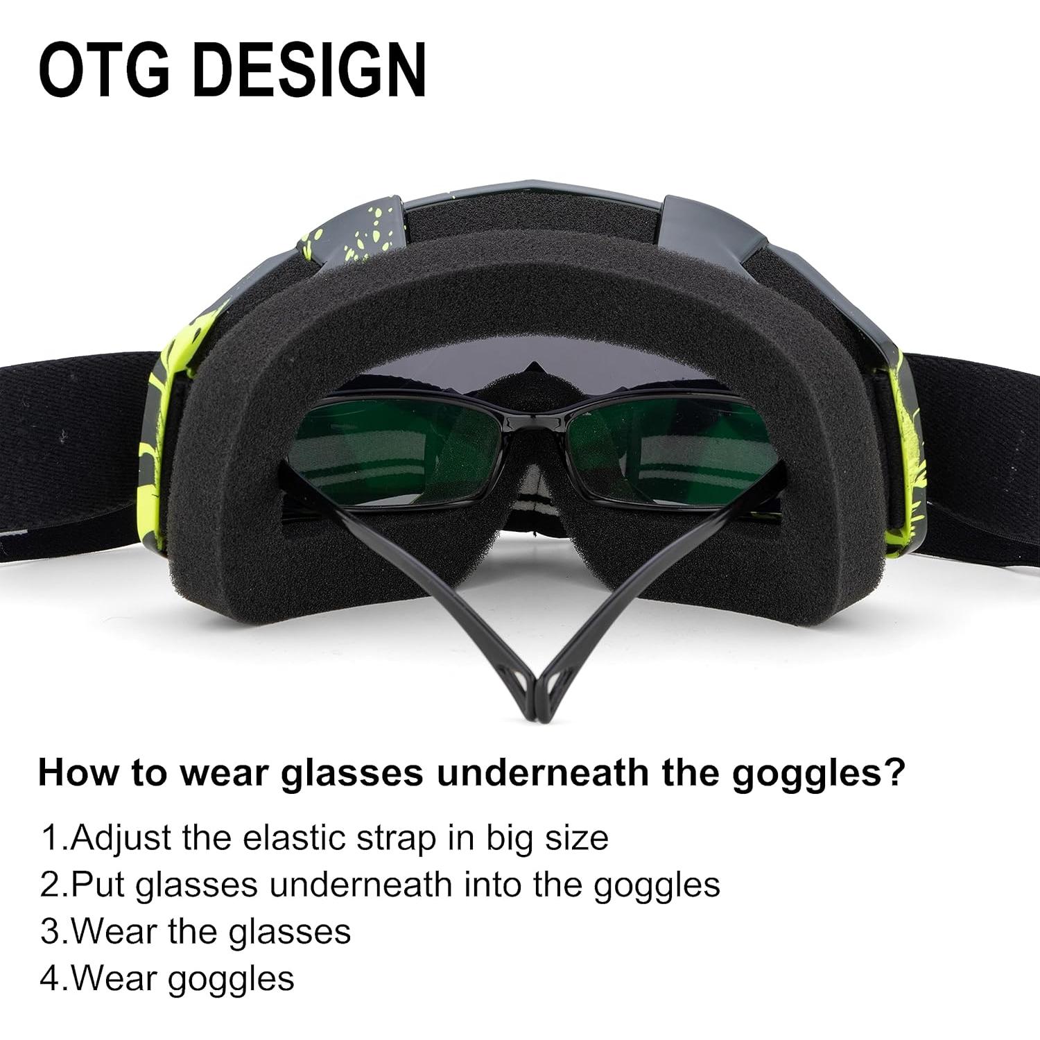 Gafas de Motocross X-TPSON Rojo Lente Clara Antiviento