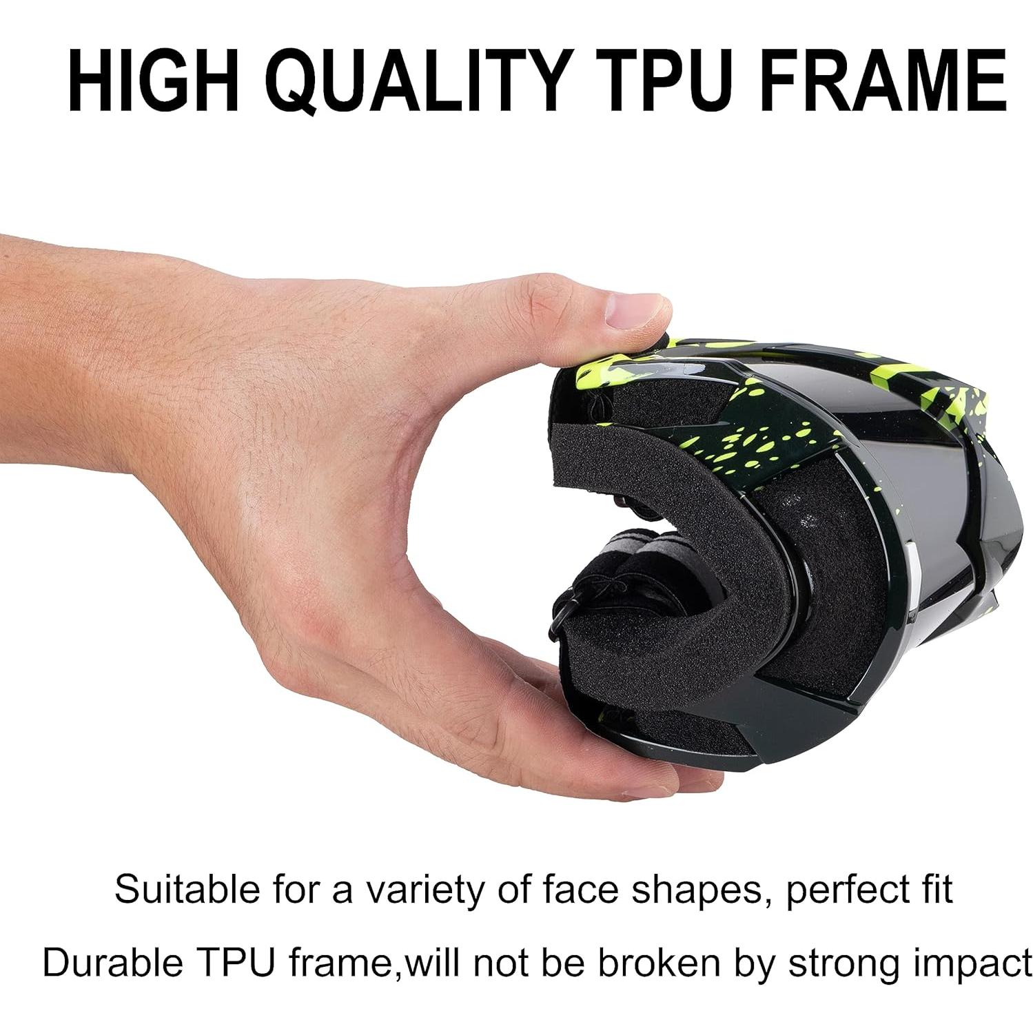 Gafas de Motocross X-TPSON Rojo Lente Clara Antiviento