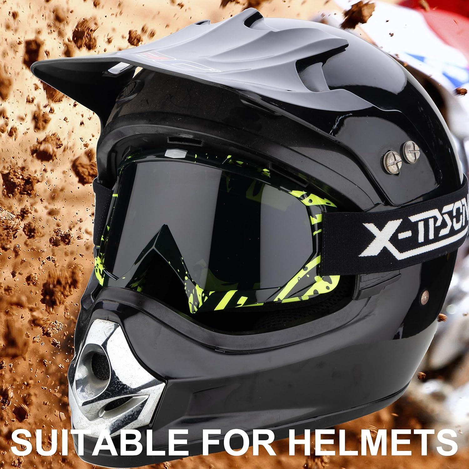 Gafas de Motocross X-TPSON Rojo Lente Clara Antiviento