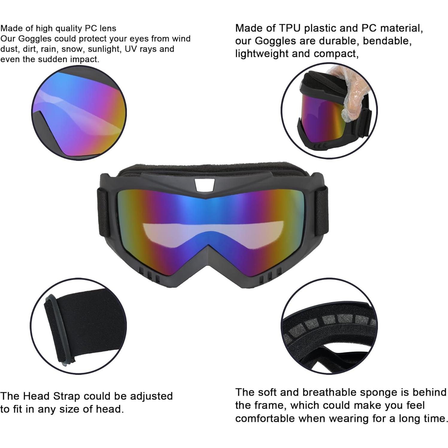 Gafas de Motocross OQUQO 2 Paquetes para ATV y Esquí